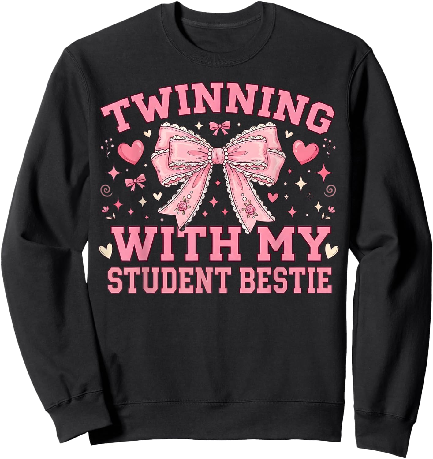 Twin Day Spirit Week Twinning with My Student Matching Girls Sweatshirt - Sweatshirt | Black