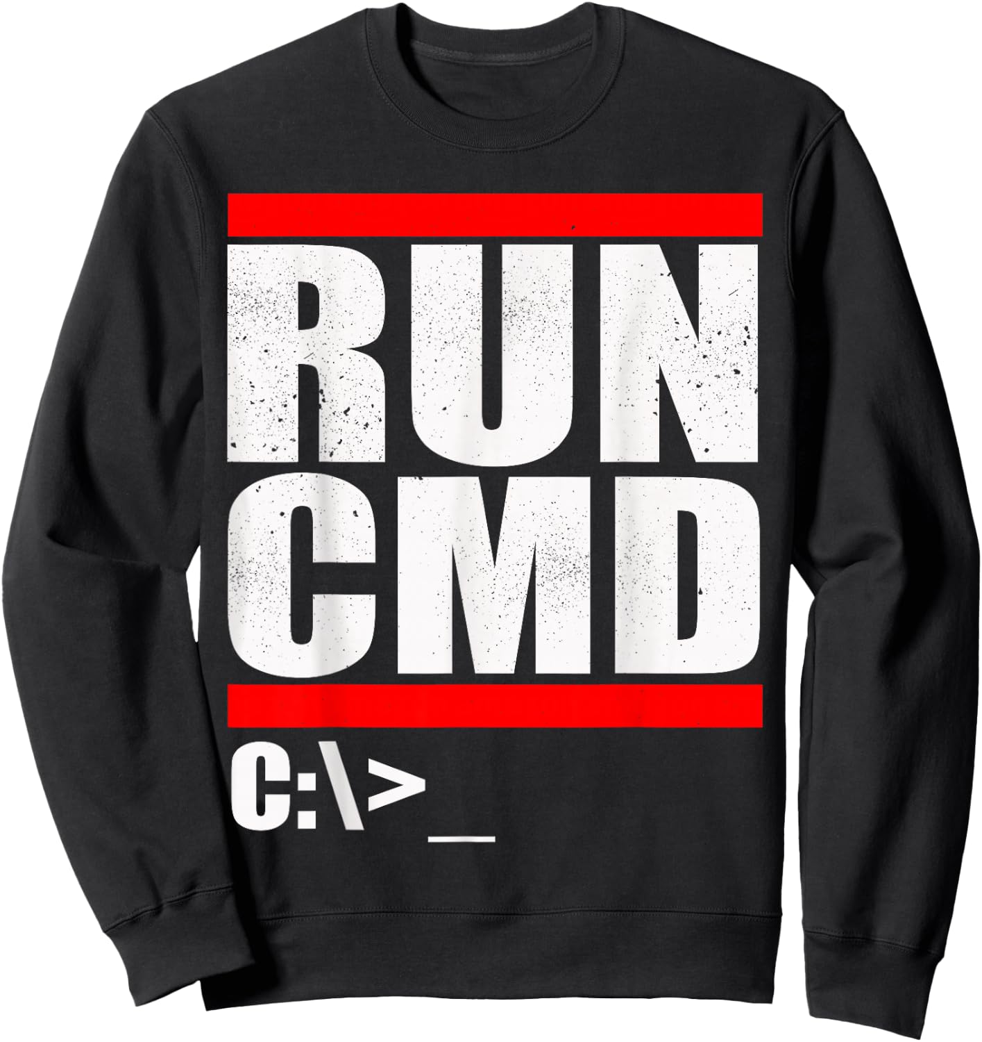 Run CMD Computer Nerd T Shirt Sweatshirt - Sweatshirt | Black