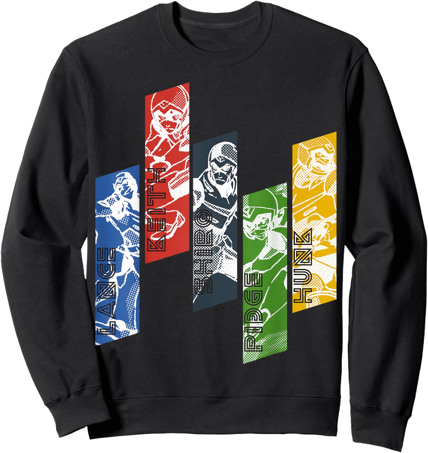 Voltron Legendary Defender 5 Lions with Names Sweatshirt - Sweatshirt | Black