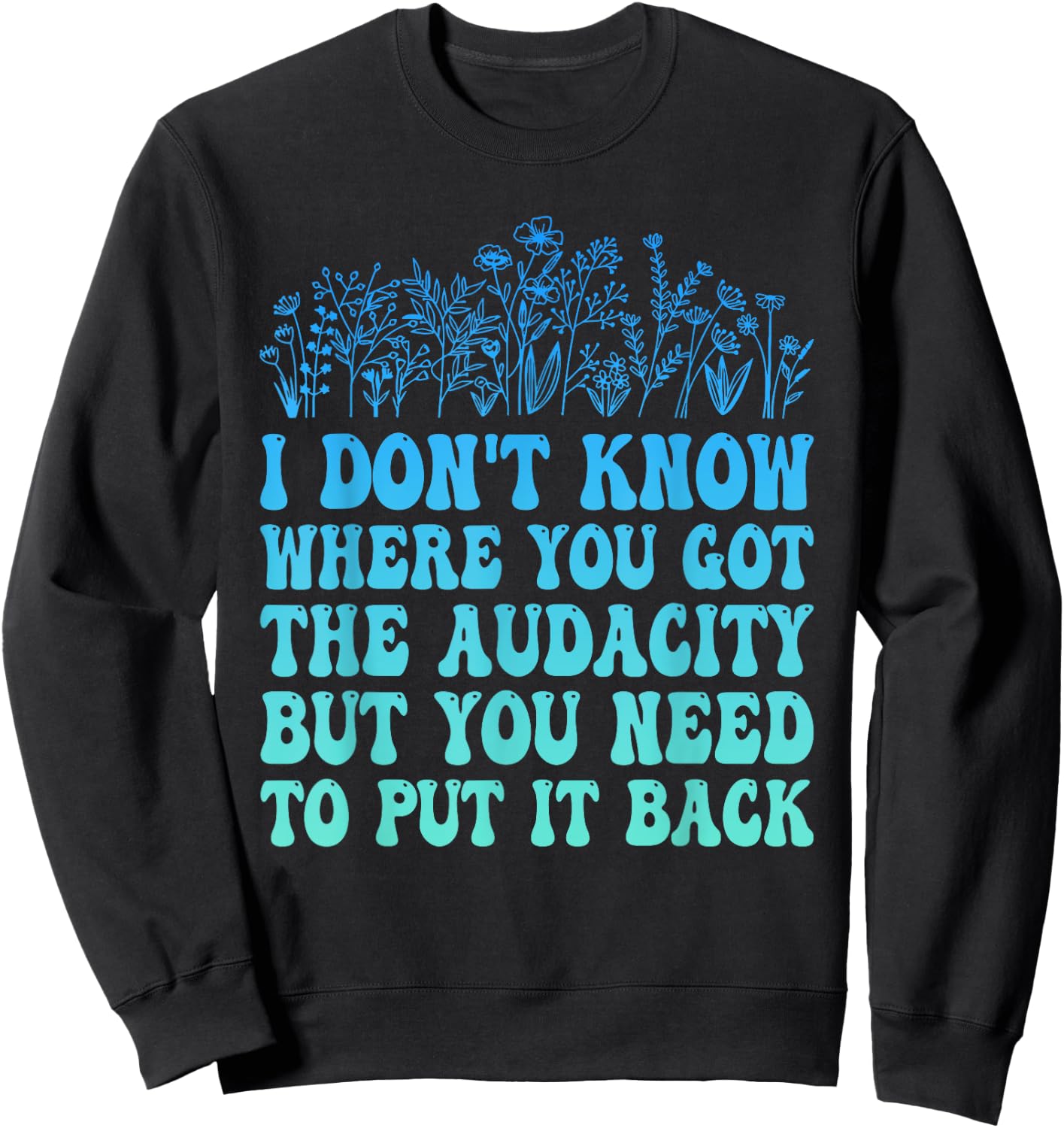 I Don't Know Where You Got The Audacity Funny Quote Sweatshirt - Sweatshirt | Black