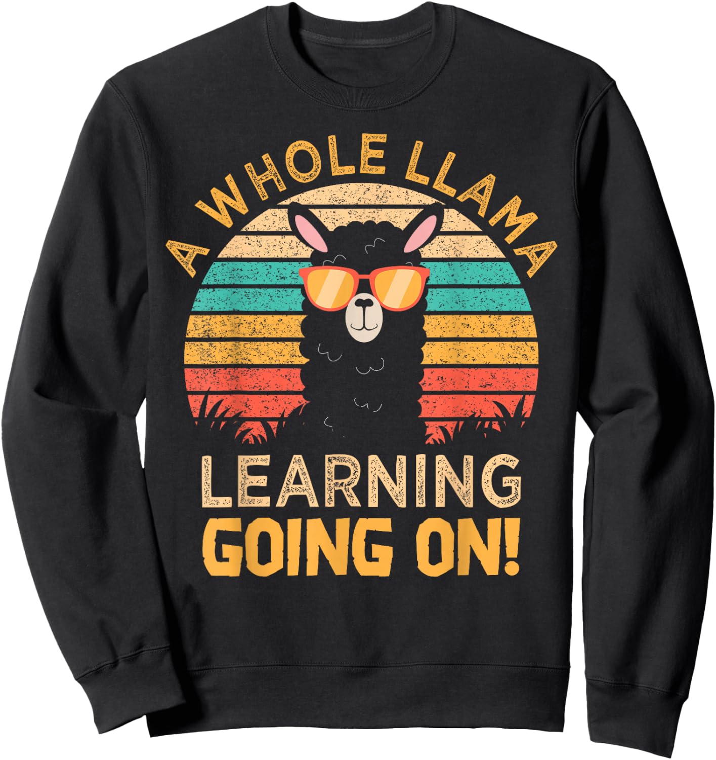 A Whole Llama Learning Going on! Students and Teachers Sweatshirt - Sweatshirt | Black
