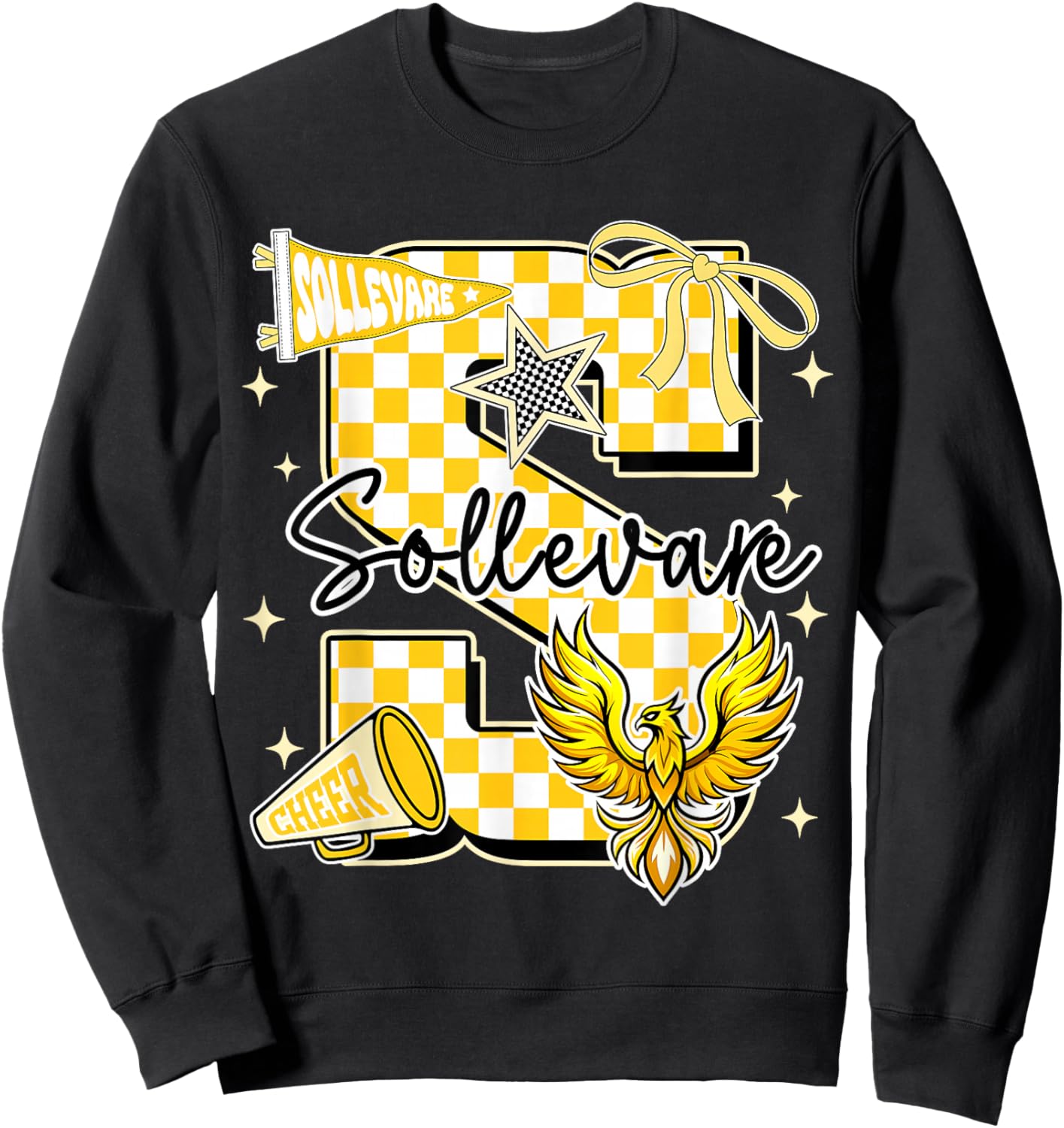 I Love Sollevare First Name Personalized Varsity Sweatshirt - Sweatshirt | Black