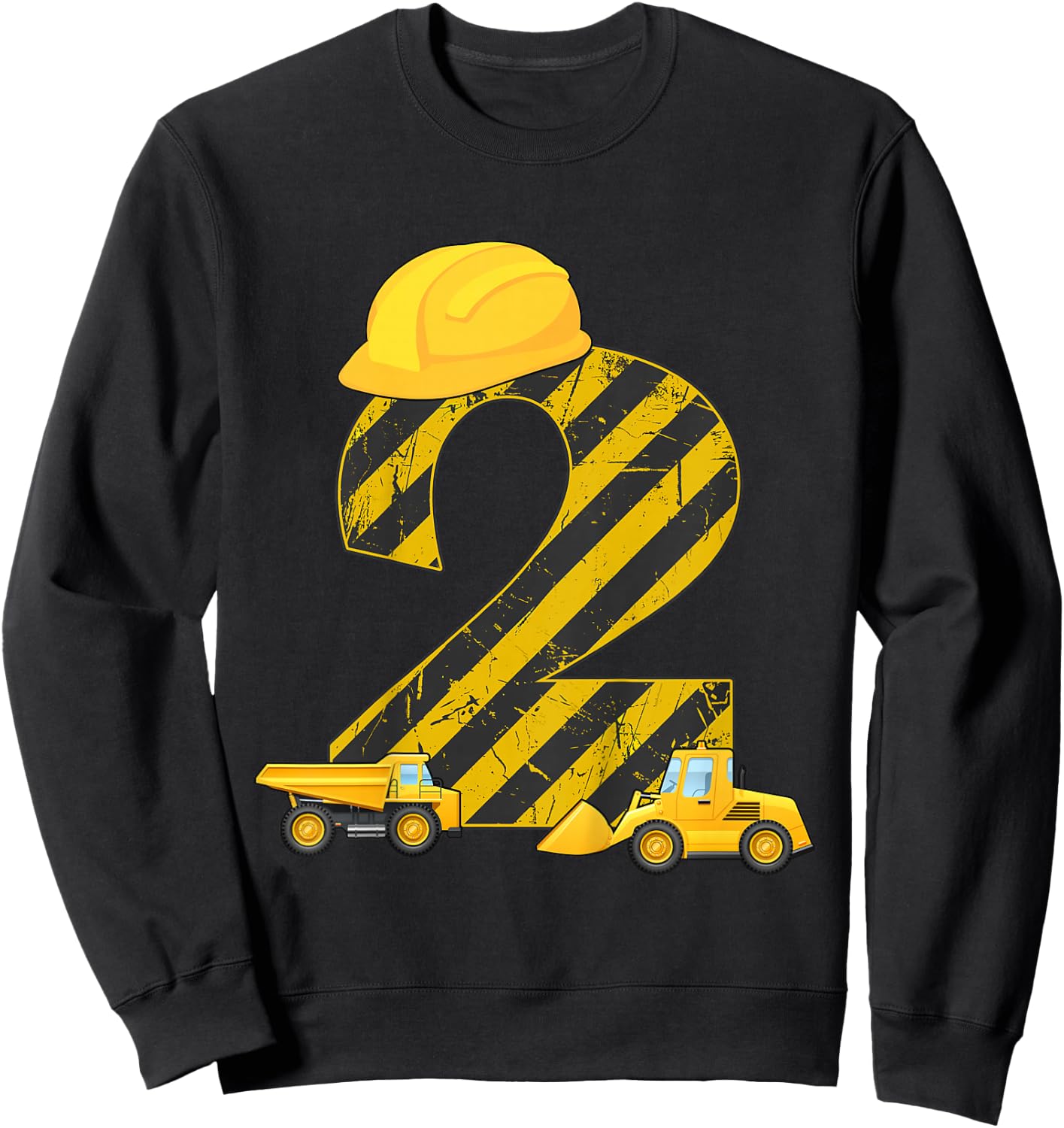2nd Birthday Digger I 2 Years Builder Excavator Gift Sweatshirt - Sweatshirt | Black