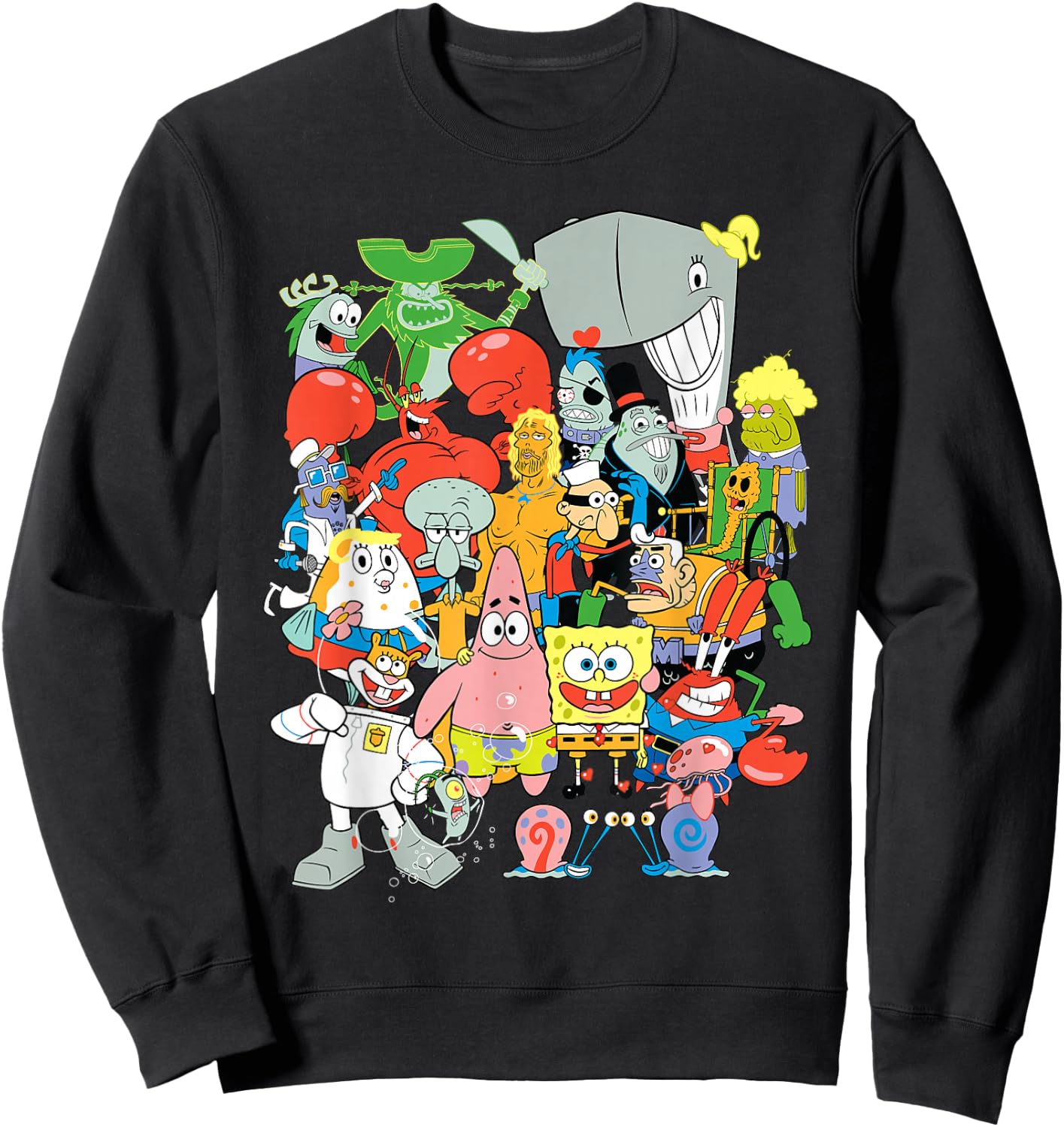 Spongebob Squarepants Cast of Characters Sweatshirt - Sweatshirt | Black