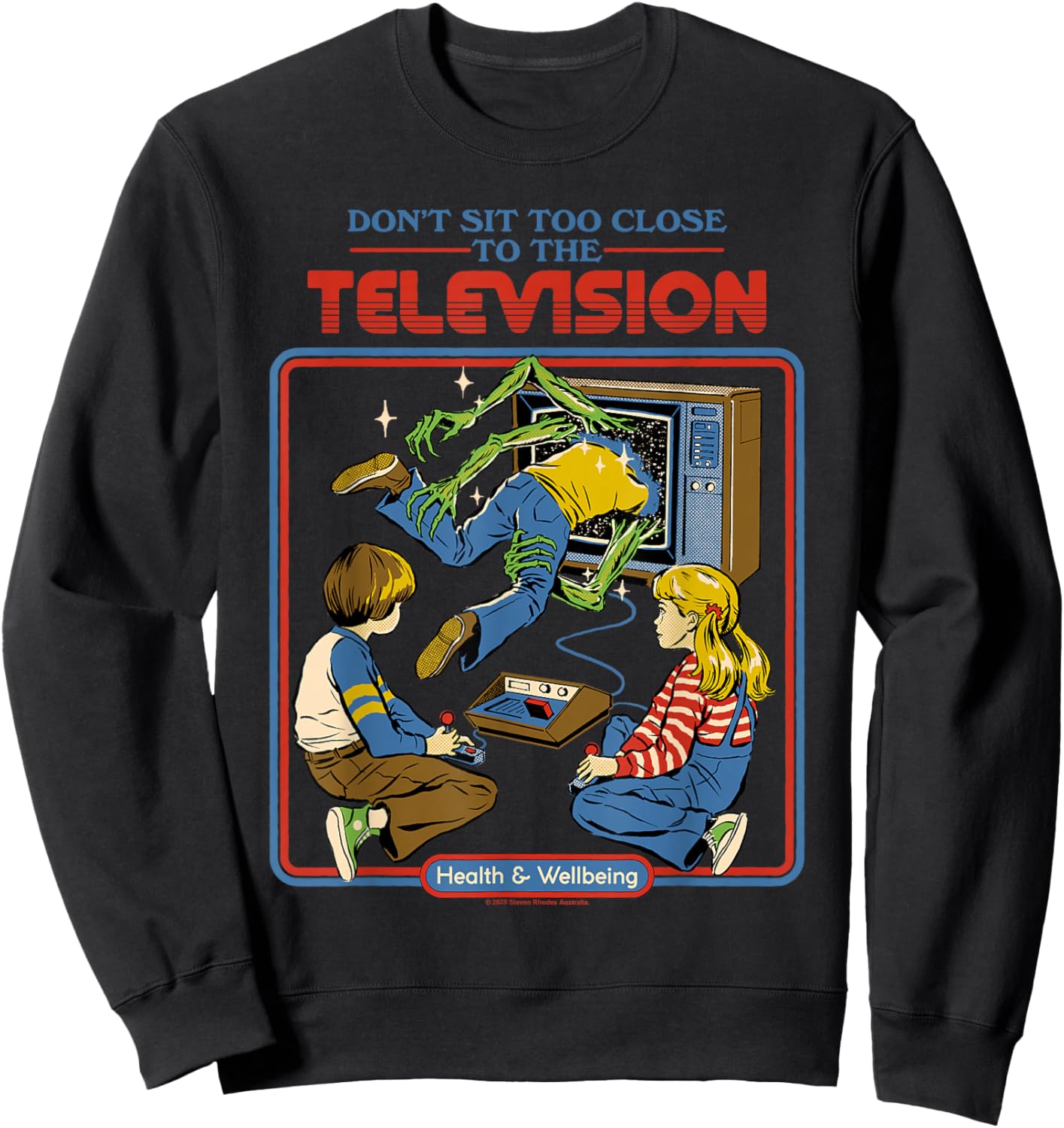 Don't Sit Too Close Monsters Retro Vintage Funny Adult Humor Sweatshirt - Sweatshirt | Black