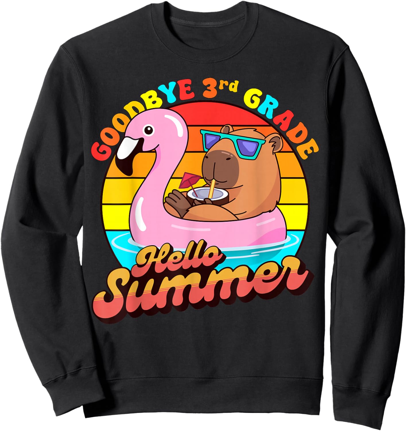 Last Day of School Shirt Boys Goodbye 3rd Grade Hello Summer Sweatshirt - Sweatshirt | Black