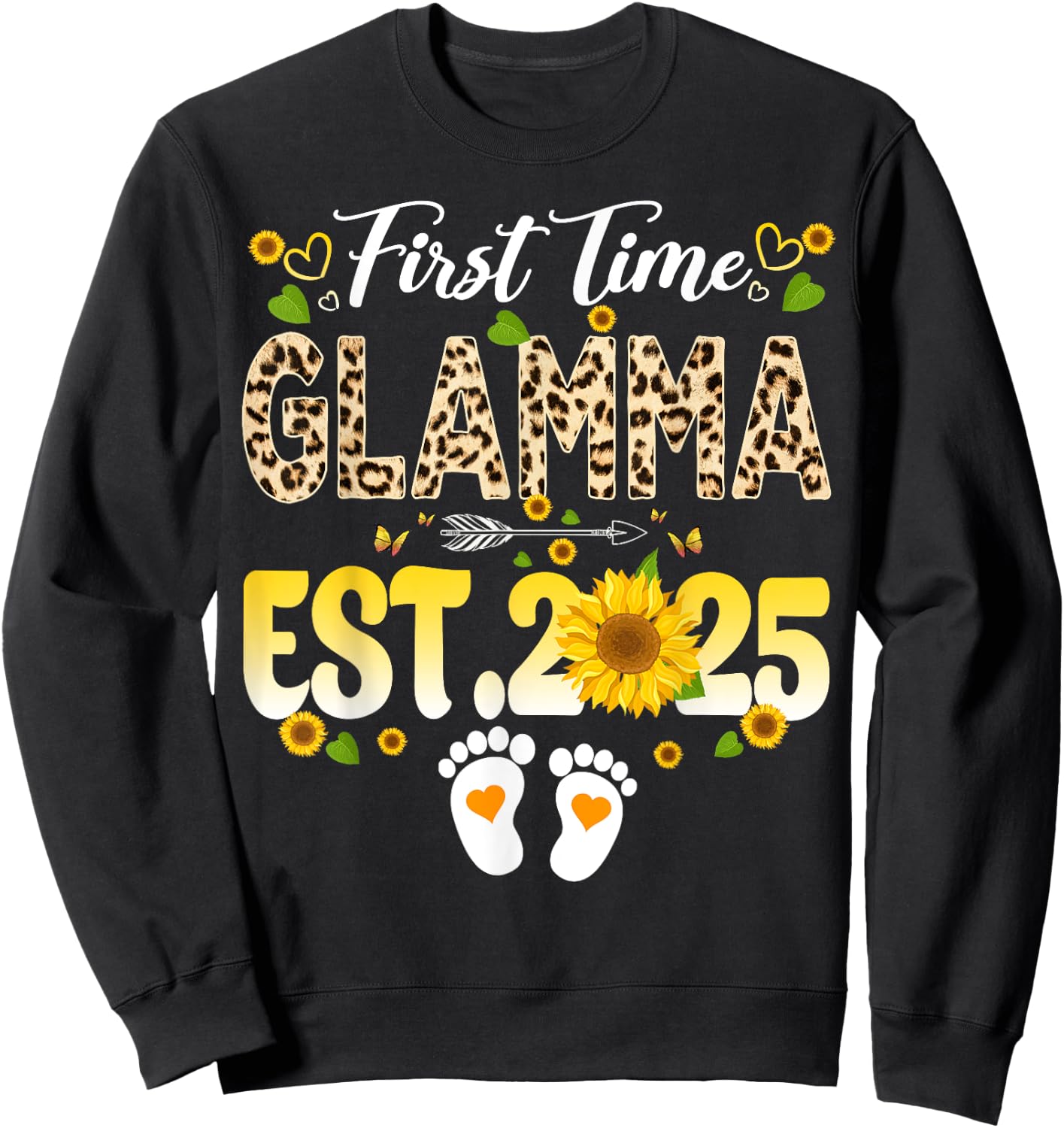 Soon to be Glamma 2025 Mother's Day First Time Mom Pregnancy Sweatshirt - Sweatshirt | Black