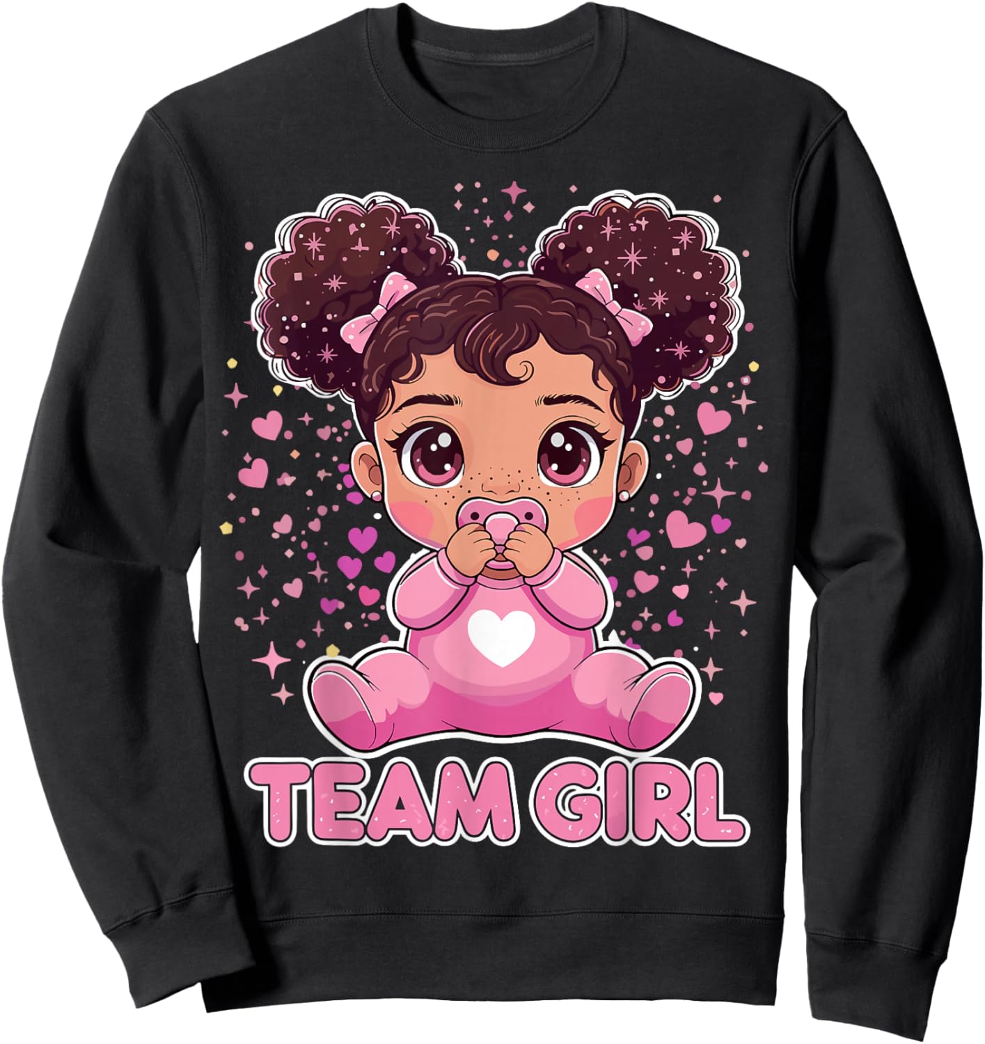 Team Girl Baby Gender Reveal Party Sweatshirt - Sweatshirt | Black