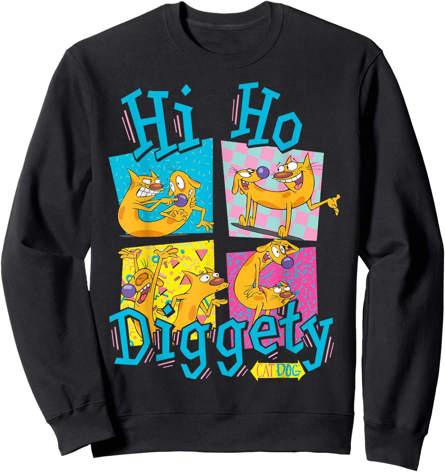 CatDog Hi Ho Diggety Retro Box Up Sweatshirt - Sweatshirt | Black