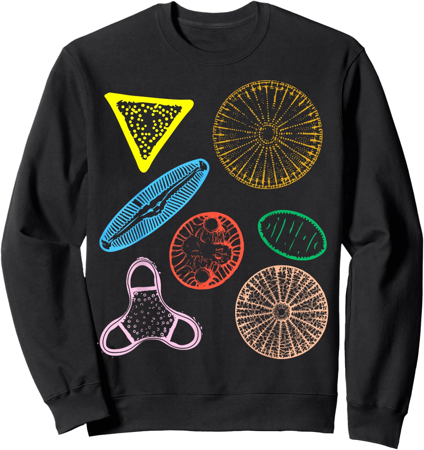 Colorful Diatoms Beautiful Science Sweatshirt - Sweatshirt | Black