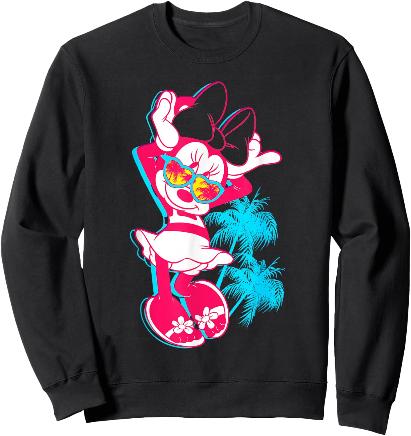 Disney - Neon Minnie Mouse Hollywood Sweatshirt - Sweatshirt | Black