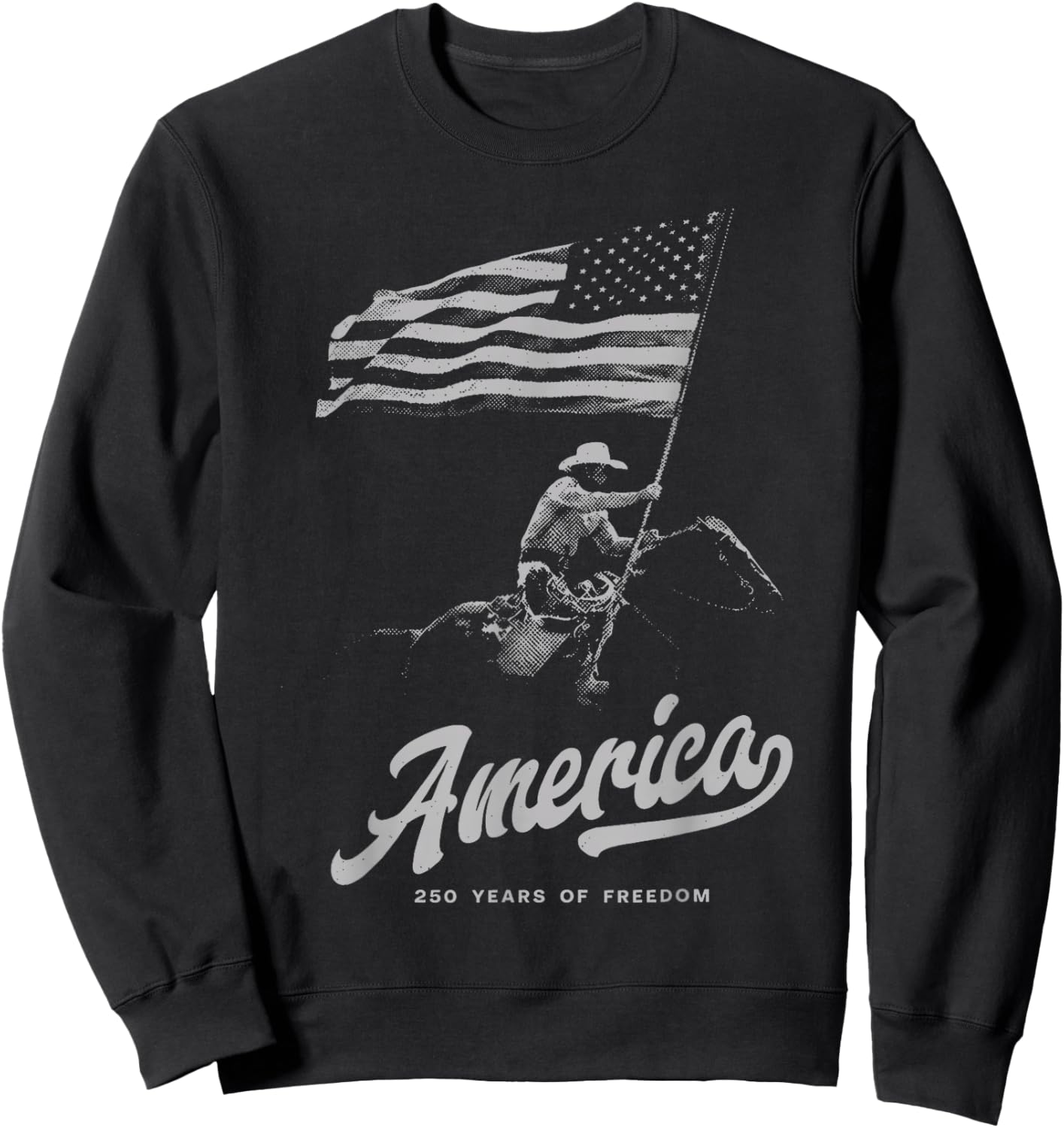 Retro Cowboy USA 250th Anniversary 2026 Sweatshirt - Sweatshirt | Black