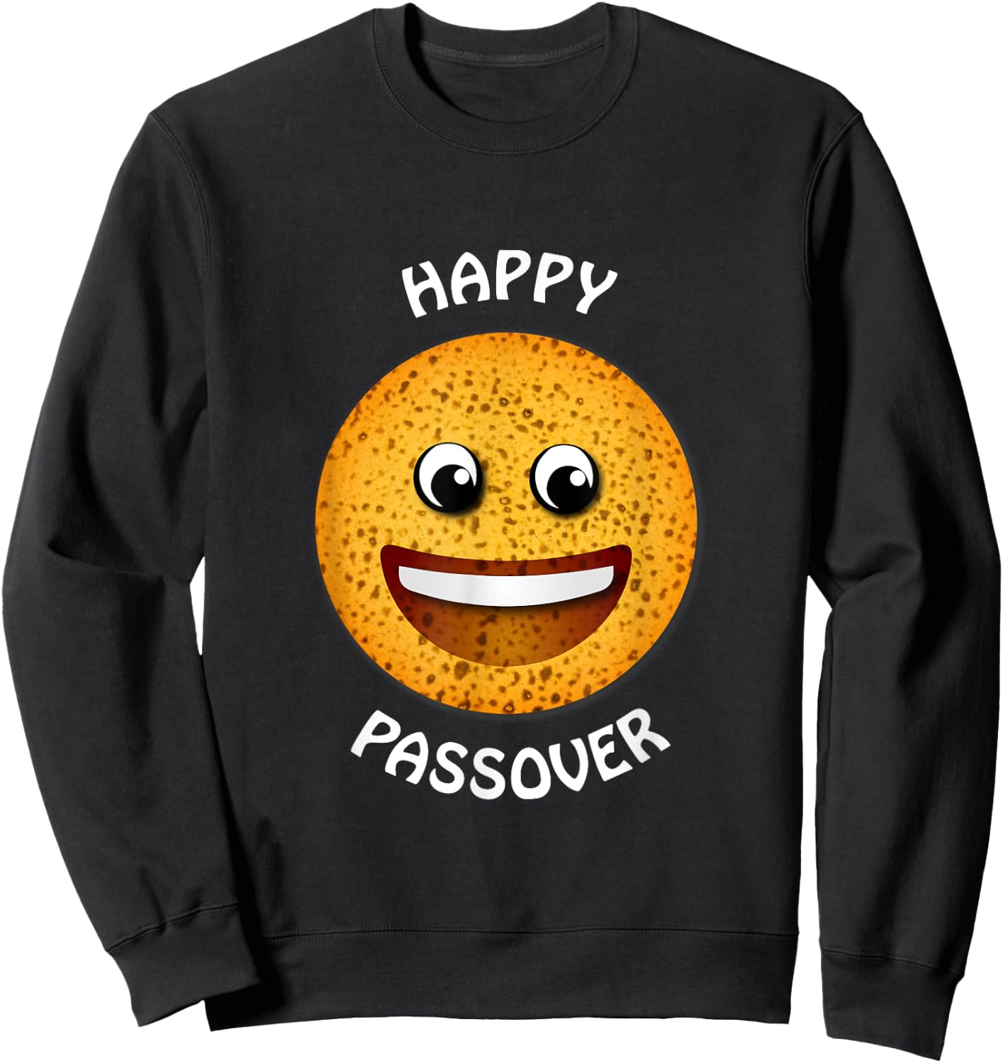 Happy Passover Matzah Shirt Jewish Israel Hebrew Sweatshirt - Sweatshirt | Black
