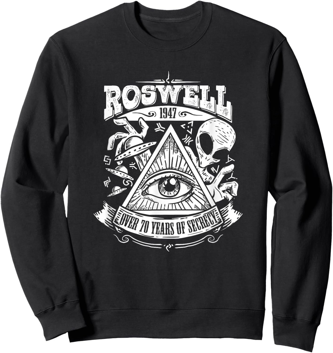 Conspiracy Theory Gifts Roswell Alien Crash Gift An Ancient Astronaut Theorists Sweatshirt - Sweatshirt | Black