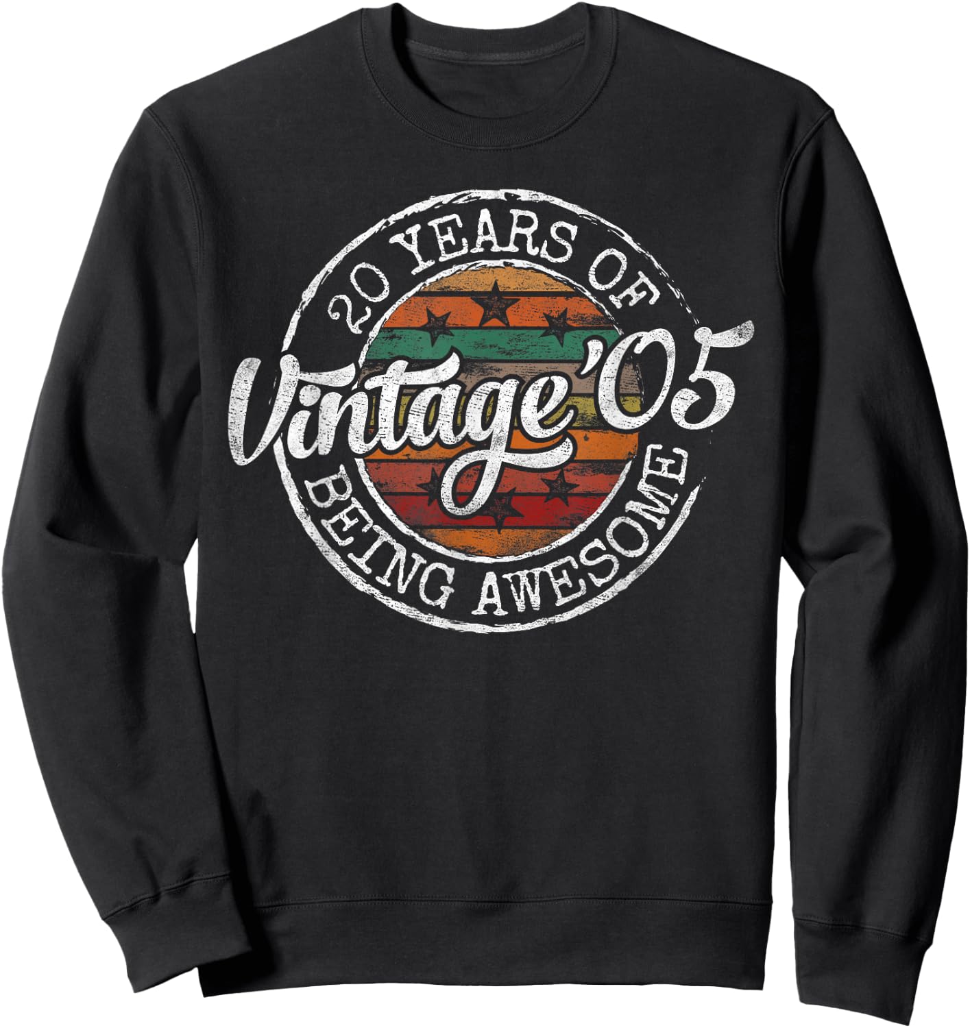 Vintage 2005 Bday Stamp 20th Birthday Gifts 20 Year Old Sweatshirt - Sweatshirt | Black