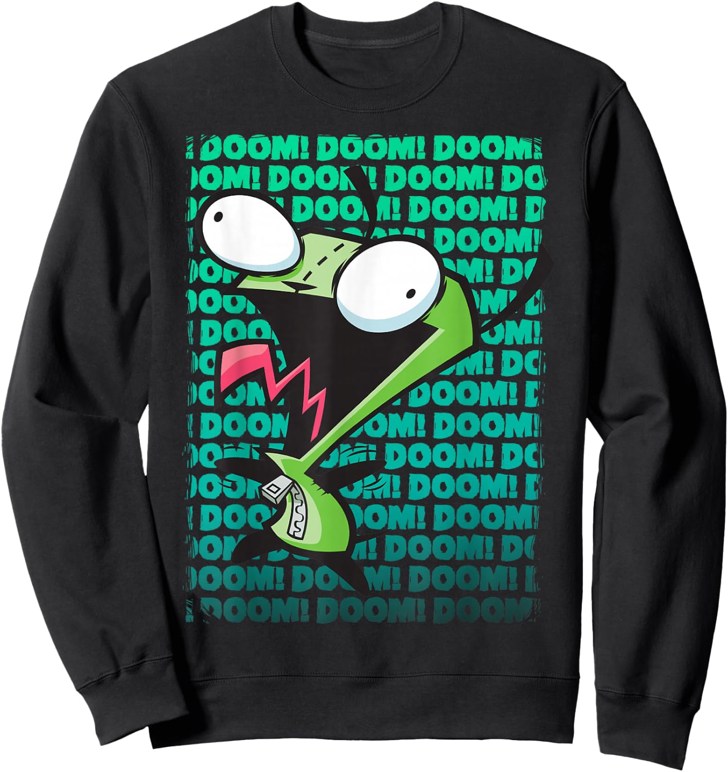 Nickelodeon Invader Zim Gir Impending Doom Song Small Sweatshirt - Sweatshirt | Black