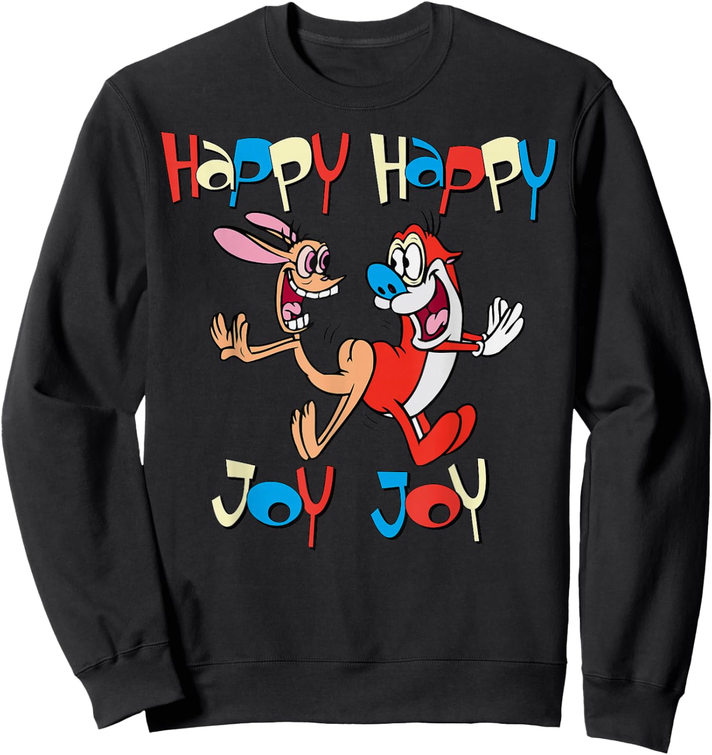 Ren and Stimpy Happy Happy Joy Joy Dance Sweatshirt - Sweatshirt | Black