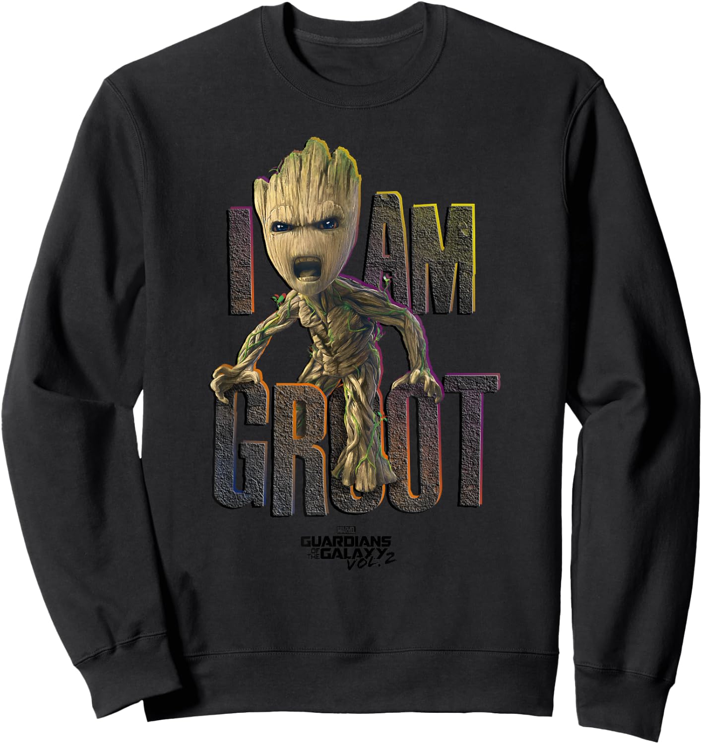 Marvel Guardians Vol.2 I AM Groot Cute Angry C2 Small Sweatshirt - Sweatshirt | Black