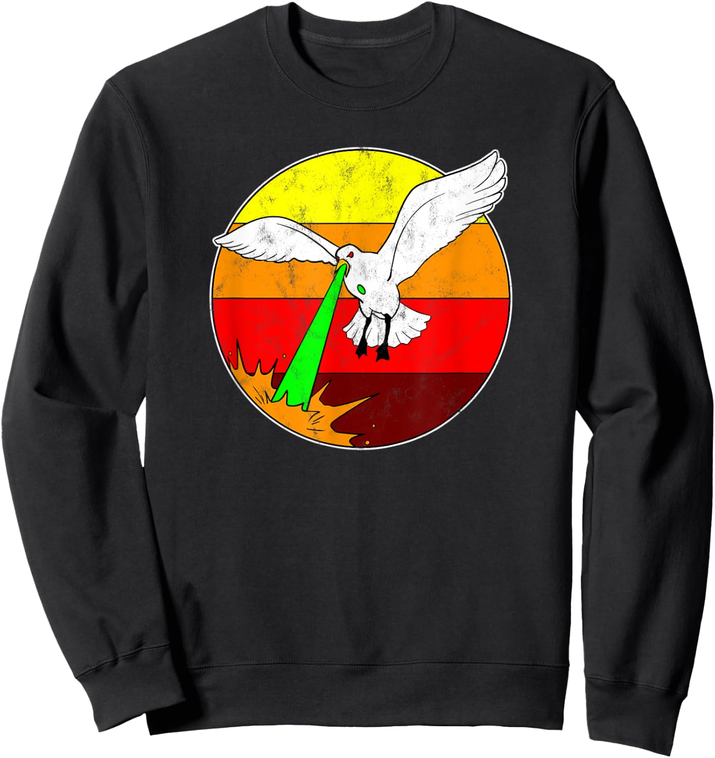 Laser Seagull Funny Retro Seagull Sweatshirt - Sweatshirt | Black