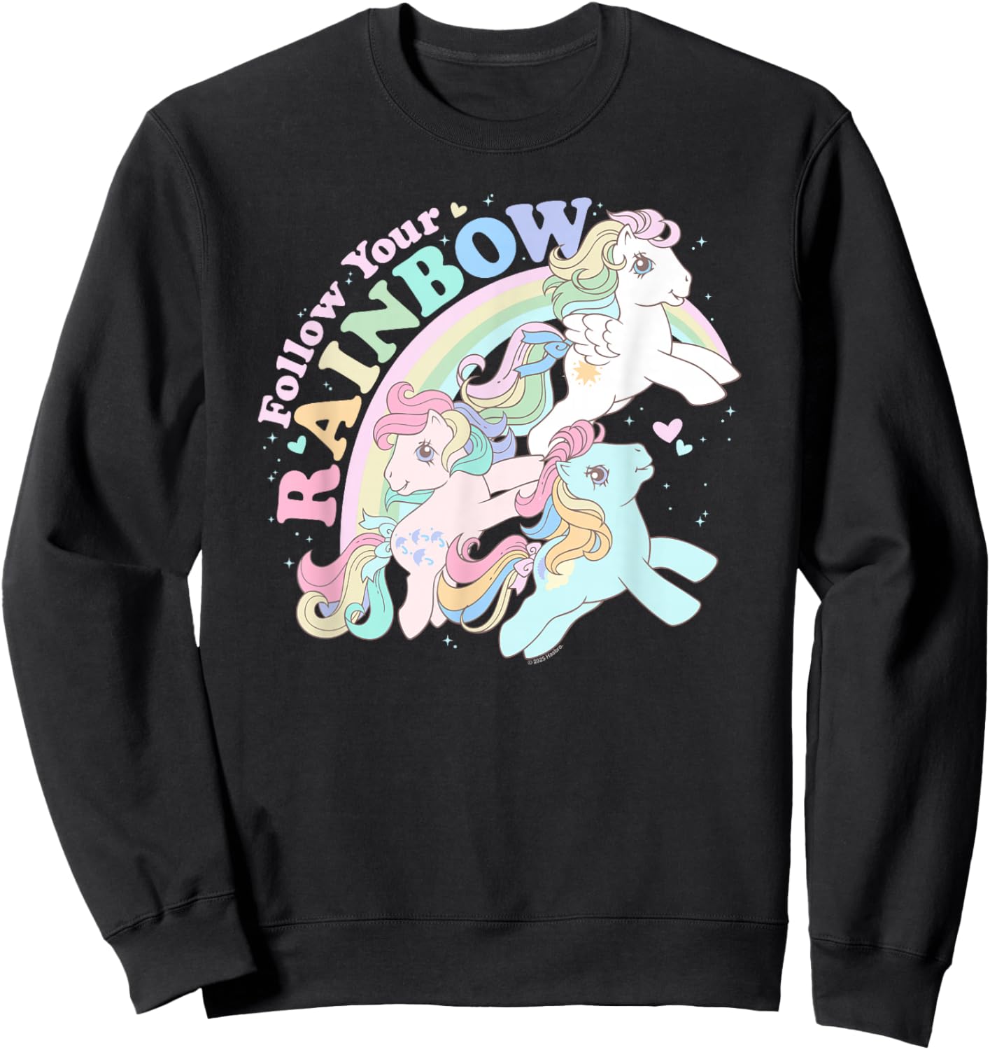 My Little Pony Pride Follow Your Rainbow Retro Group Shot Sweatshirt - Sweatshirt | Black
