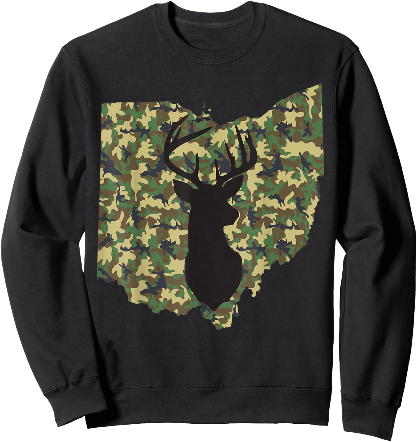 Deer Hunter Camouflage Hunting Safety Orange State Ohio Sweatshirt - Sweatshirt | Black