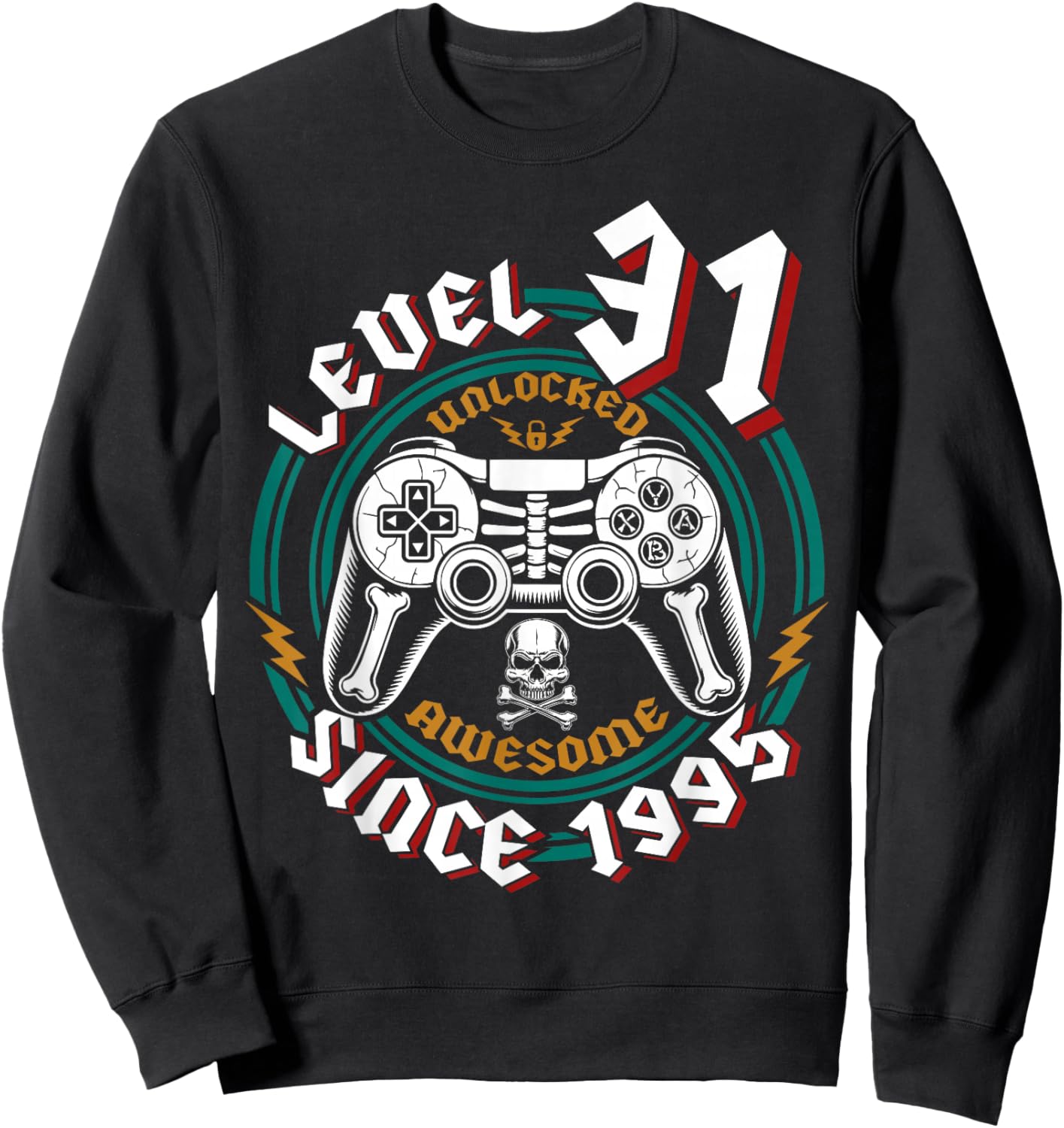 Level 31 Unlocked Awesome Since 1995 31st Birthday Gamer Sweatshirt - Sweatshirt | Black