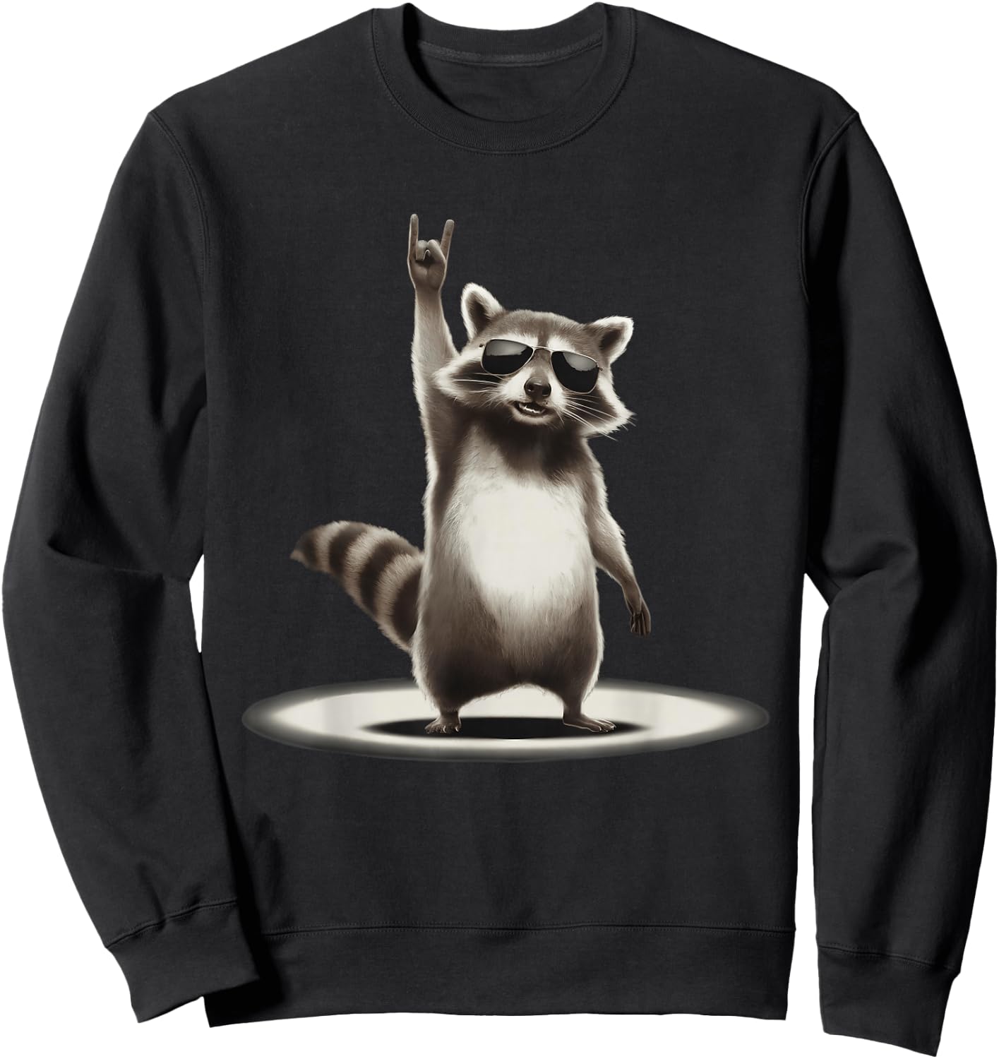 Raccoon Rock Music Men Kids Women Funny Raccoon Sweatshirt - Sweatshirt | Black