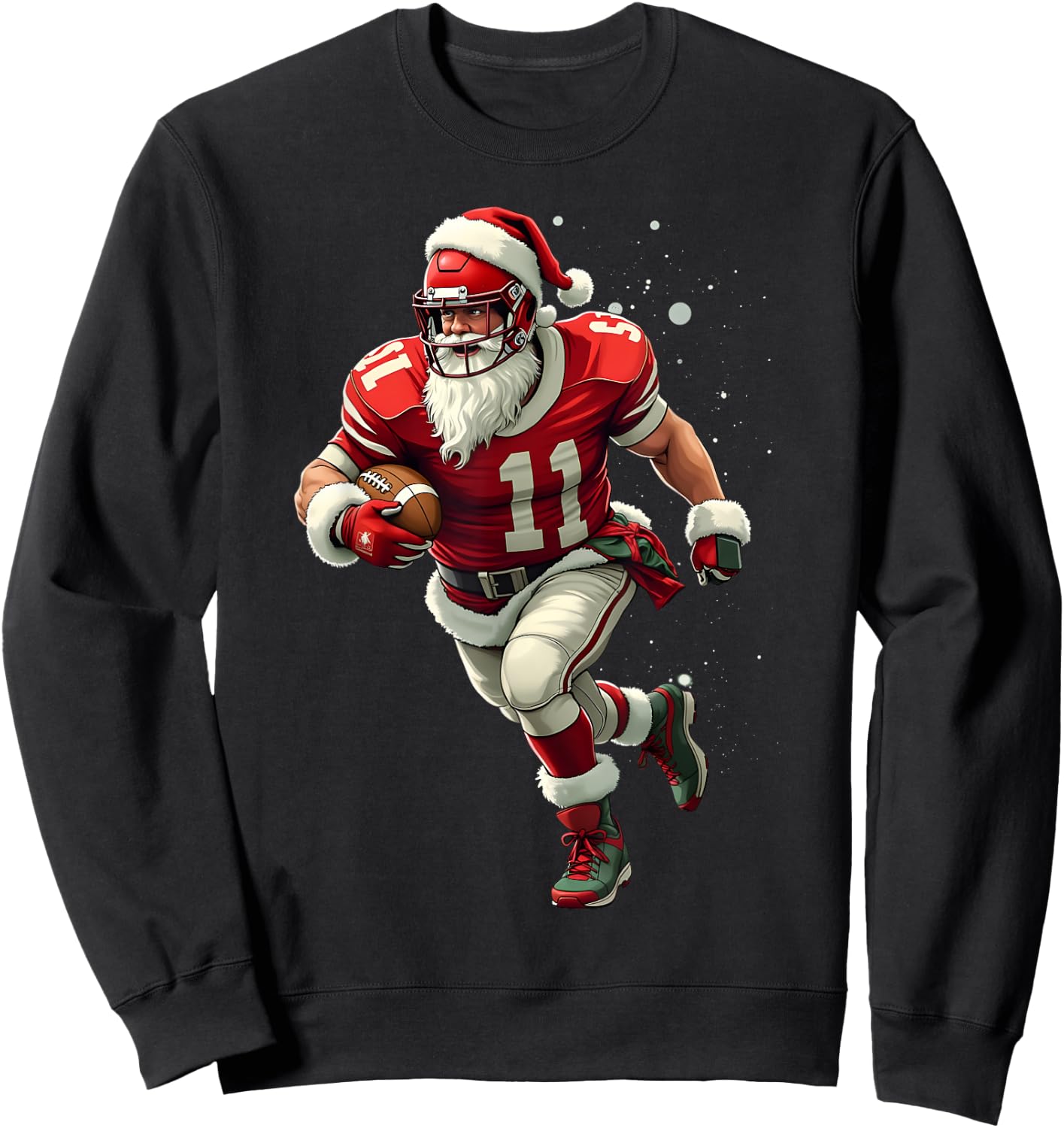 Santa Sports Christmas Football Player Boys Sweatshirt - Sweatshirt | Black