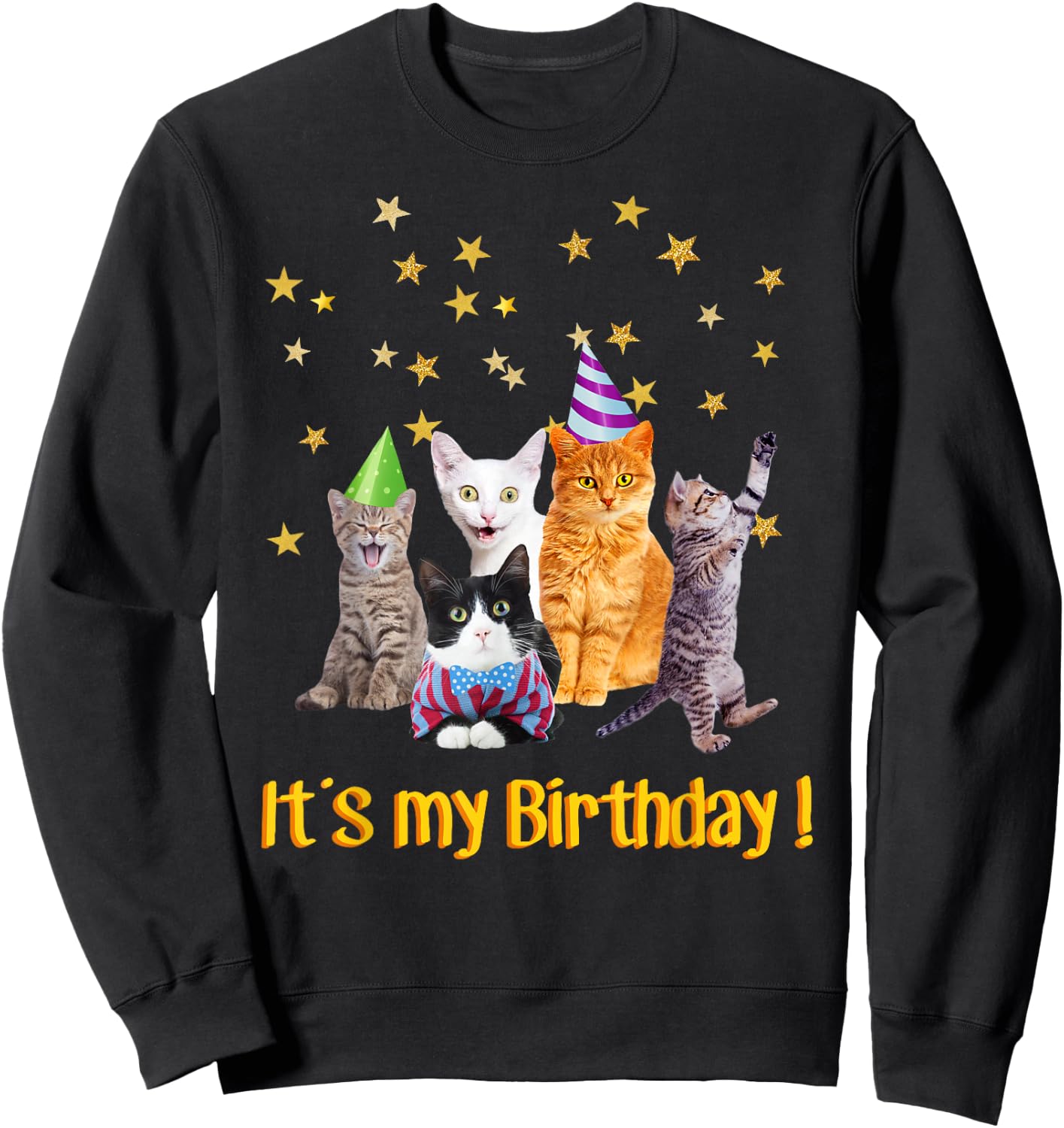 Its my Birthday cute cats Meow Sweatshirt - Sweatshirt | Black