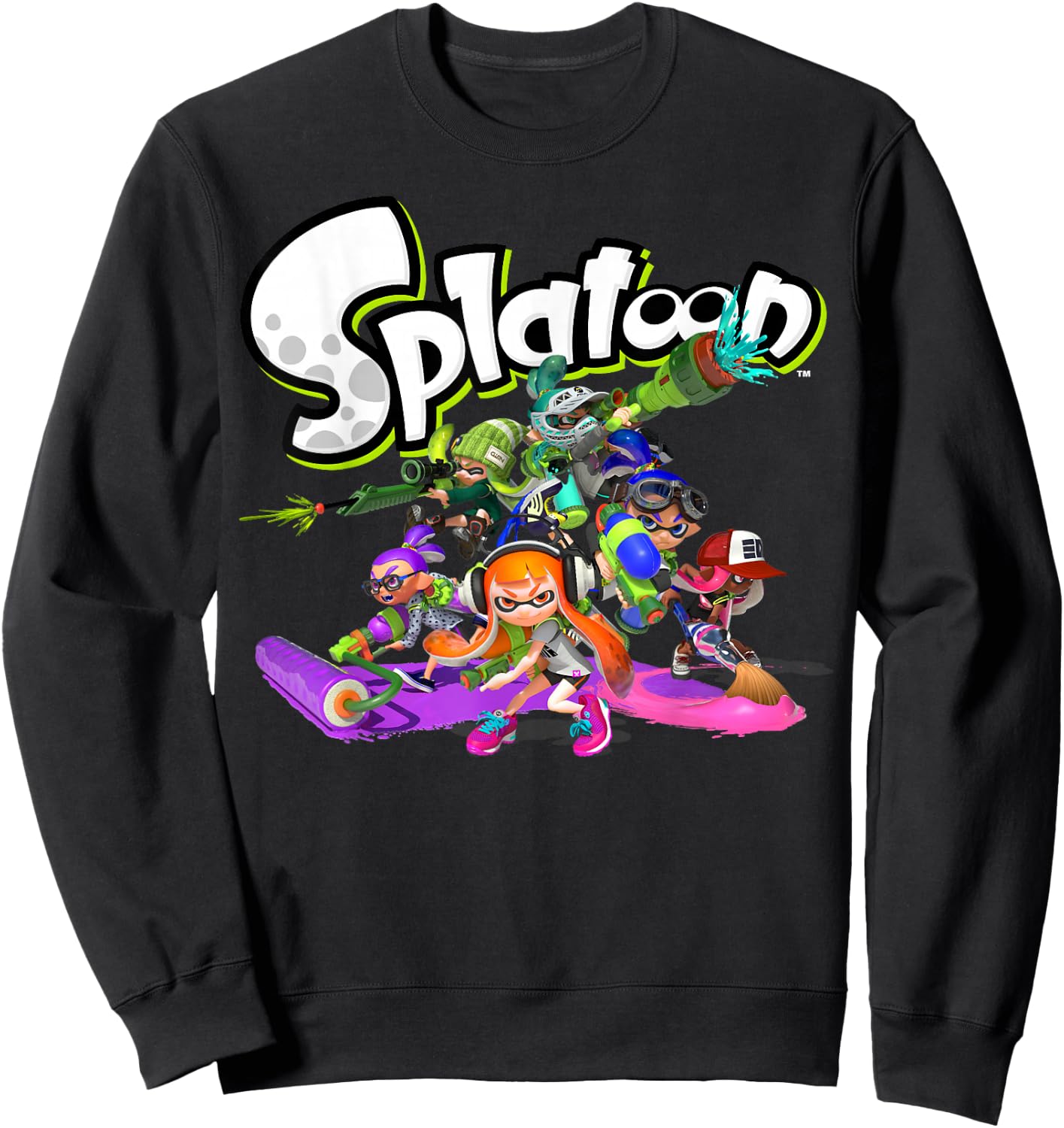 Splatoon Logo Teams Group Shot Sweatshirt - Sweatshirt | Black
