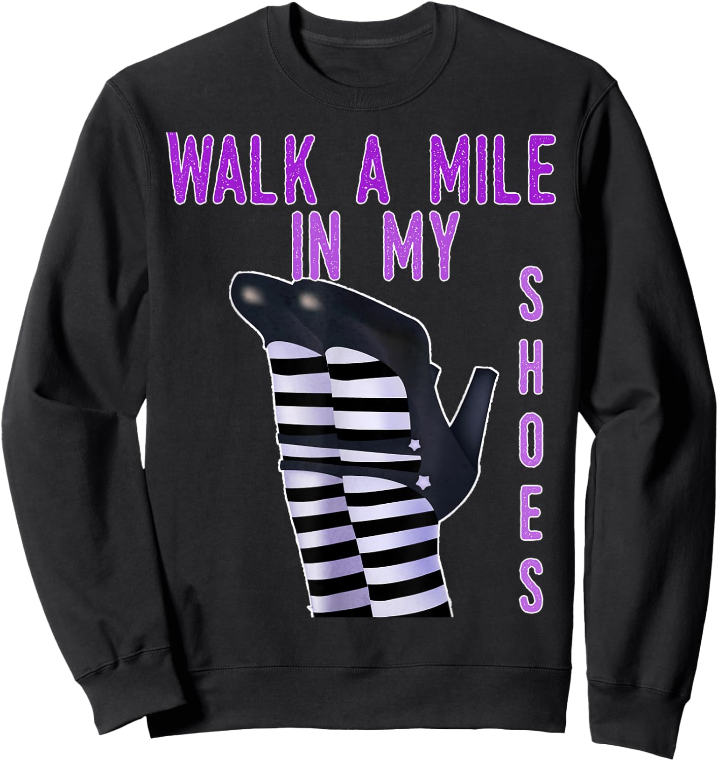 Happy Halloween Walk a Mile in my Shoes Witch Sweatshirt - Sweatshirt | Black