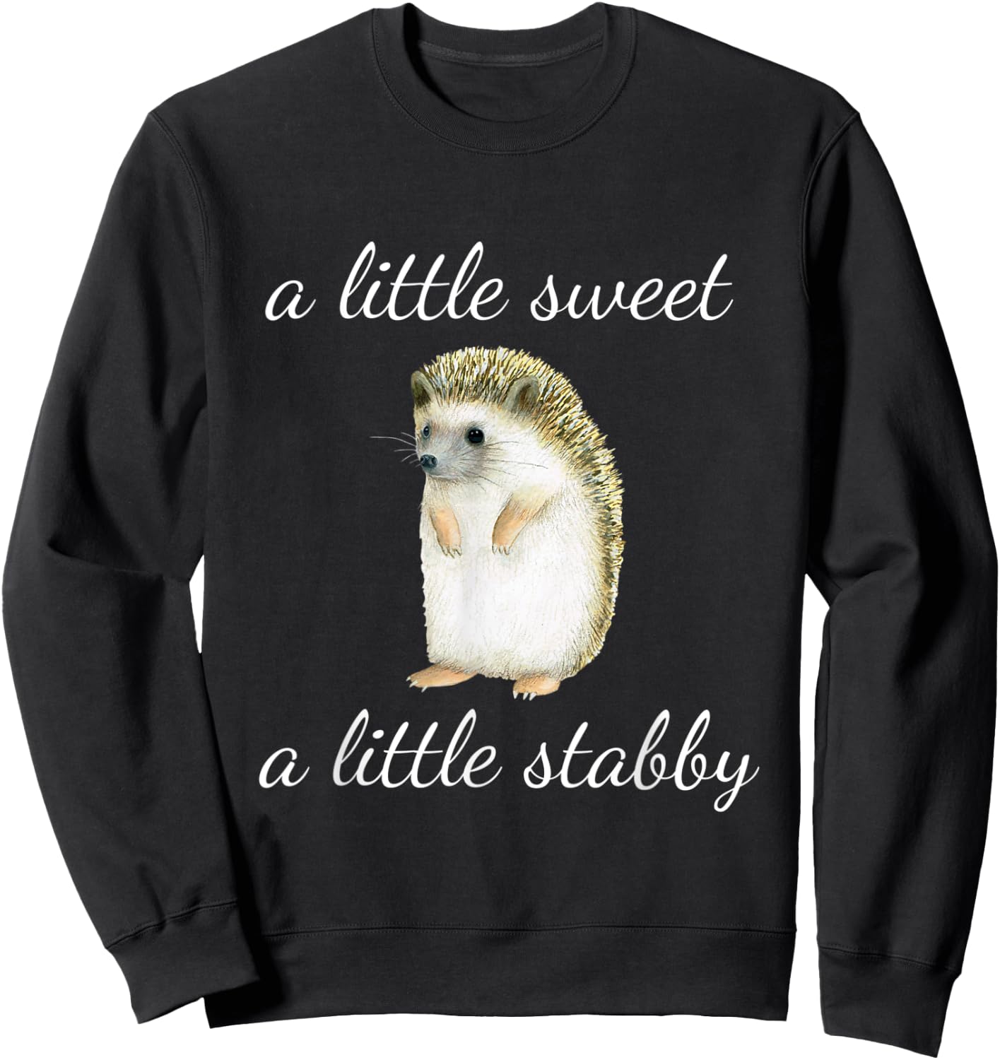 Cute Hedgehog A Little Sweet A Little Stabby Kids Sweatshirt - Sweatshirt | Black