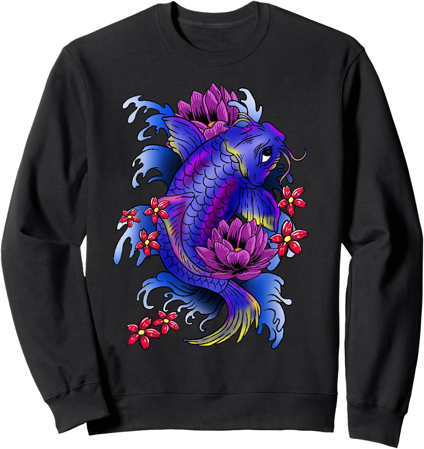Koi Fish Japan Style Fish Japanese Carp Tea Gift Sweatshirt - Sweatshirt | Black