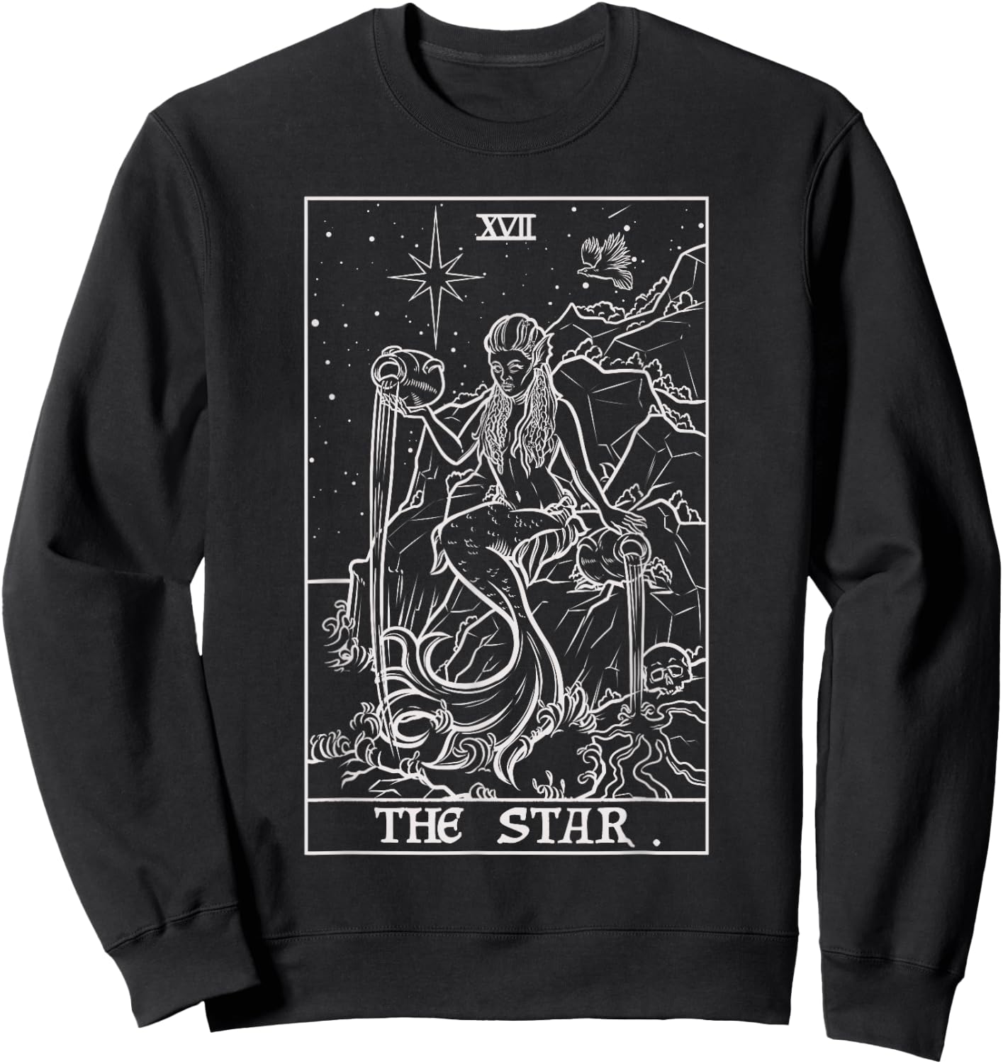 The Star Tarot Card Halloween Mermaid Gothic Witch Horror Sweatshirt - Sweatshirt | Black
