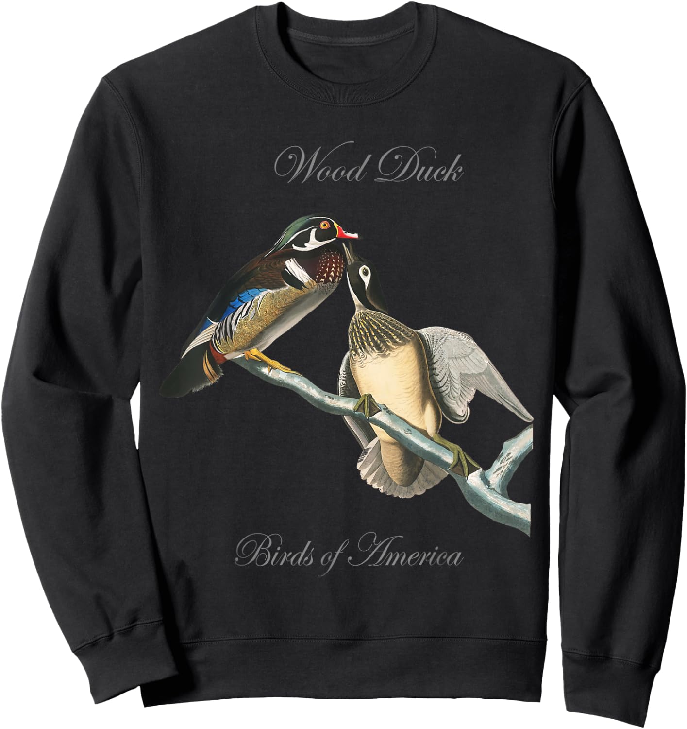 Wood Ducks - Birds of America Series Audubon Sweatshirt - Sweatshirt | Black