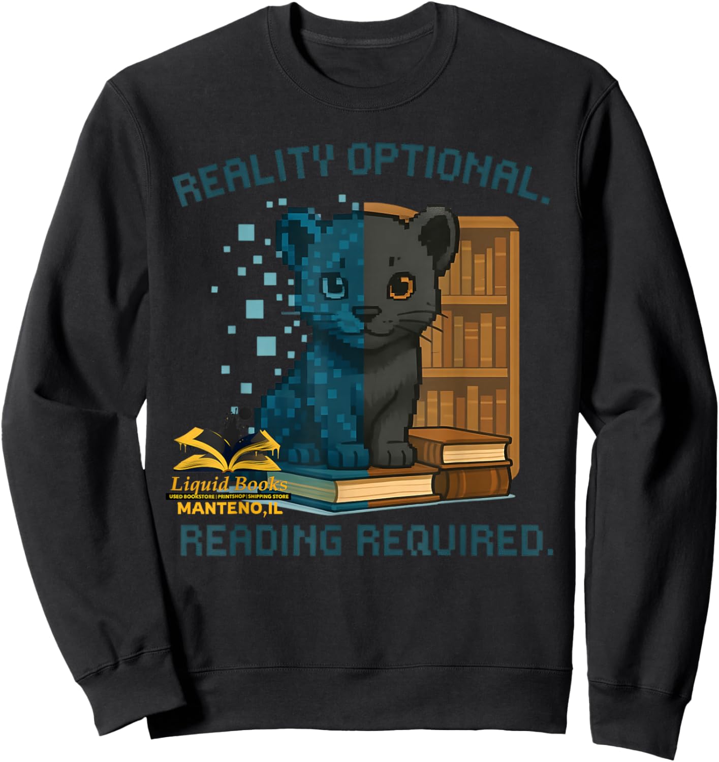 Reality Optional Reading Required Gamer Black Panther Book Sweatshirt - Sweatshirt | Black