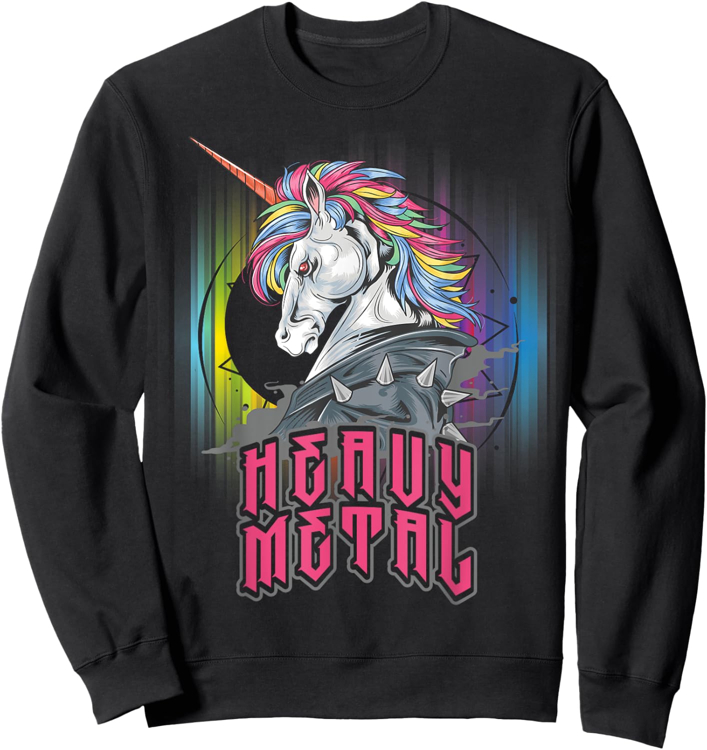 Funny Heavy Metal Unicorn Design Woman Kids Sweatshirt - Sweatshirt | Black