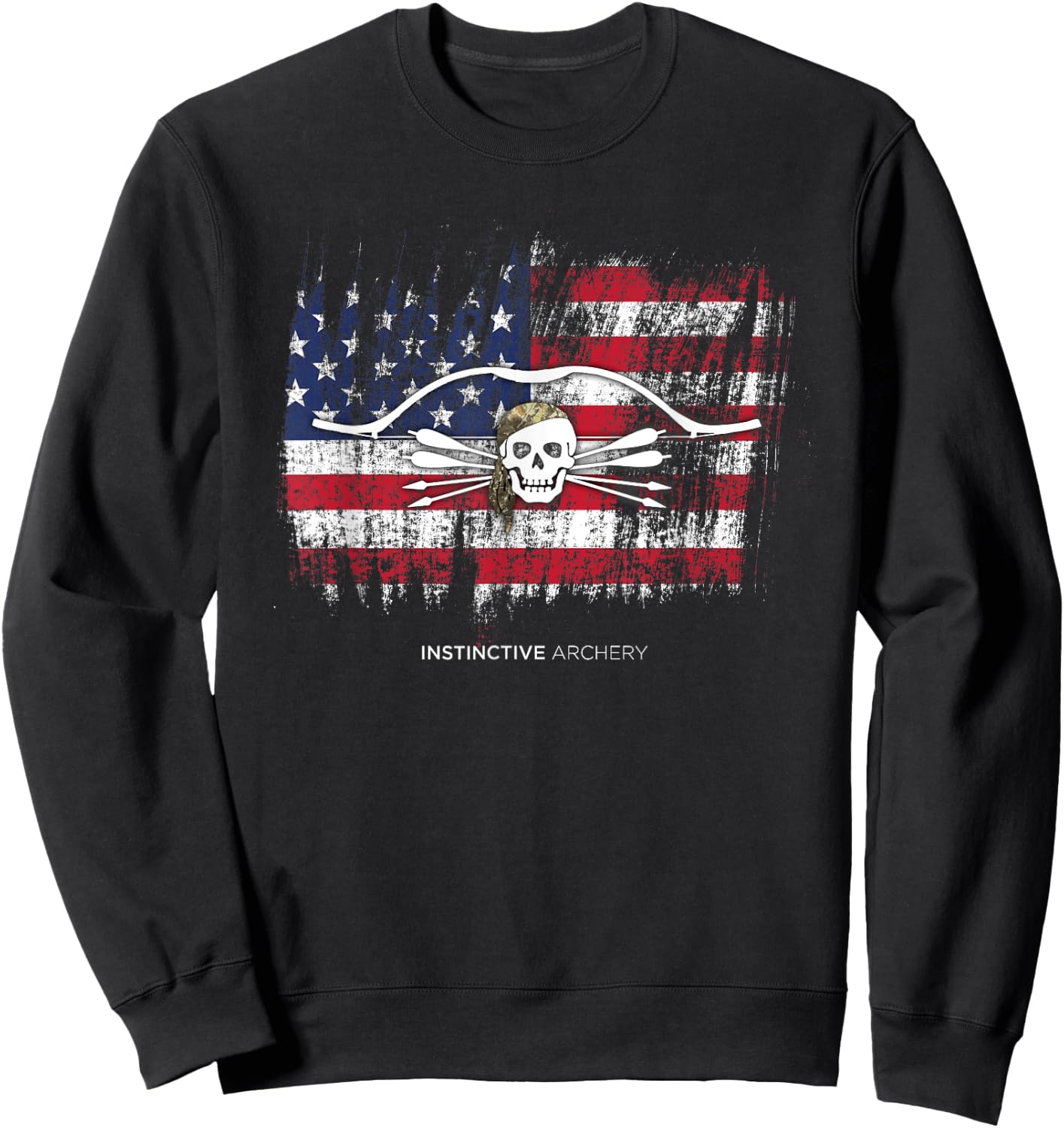 Pirate Archer - American Flag Sweatshirt - Sweatshirt | Black