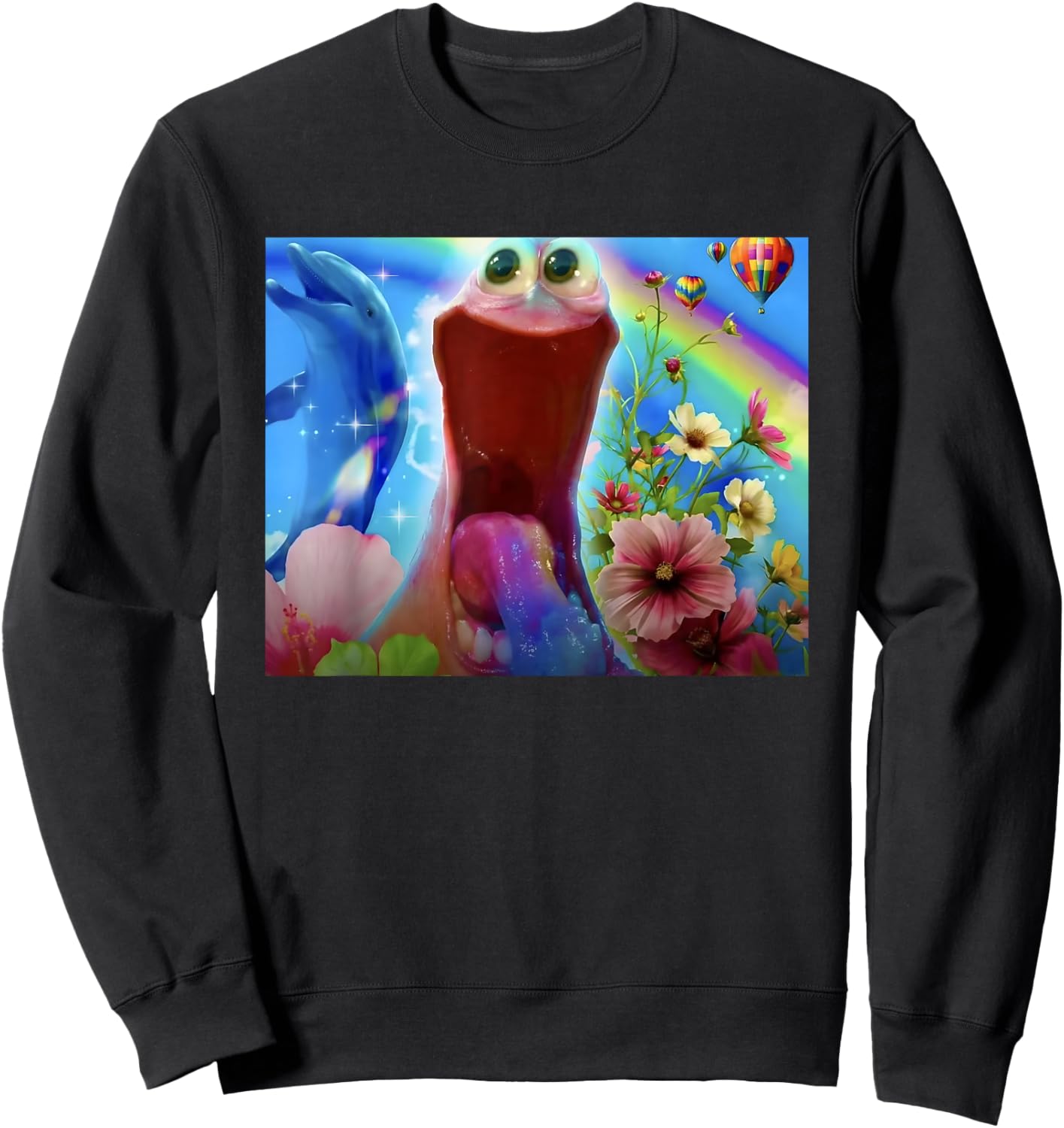 Funny Geeked Patrick Meme Sweatshirt - Sweatshirt | Black