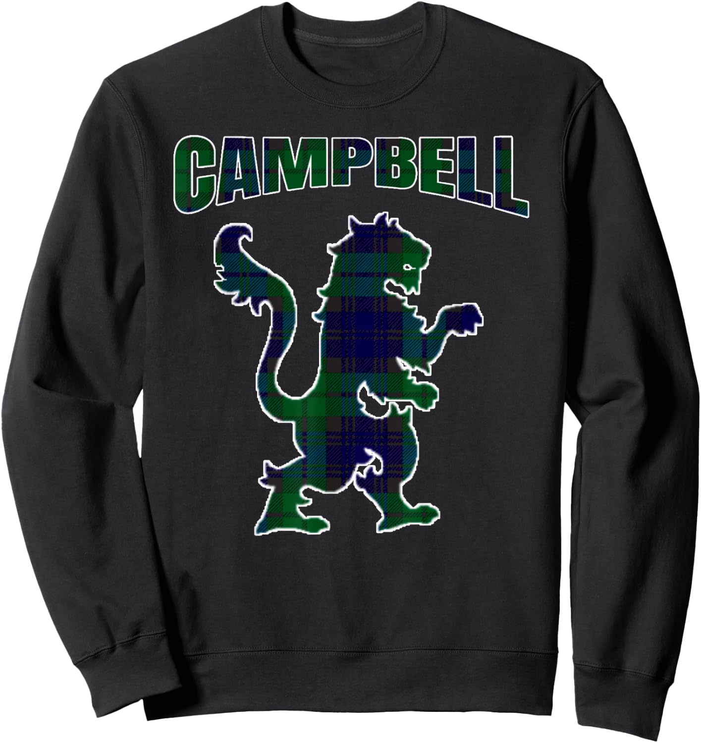 Campbell Clan Kilt Tartan Lion Namesake Scottish Sweatshirt - Sweatshirt | Black