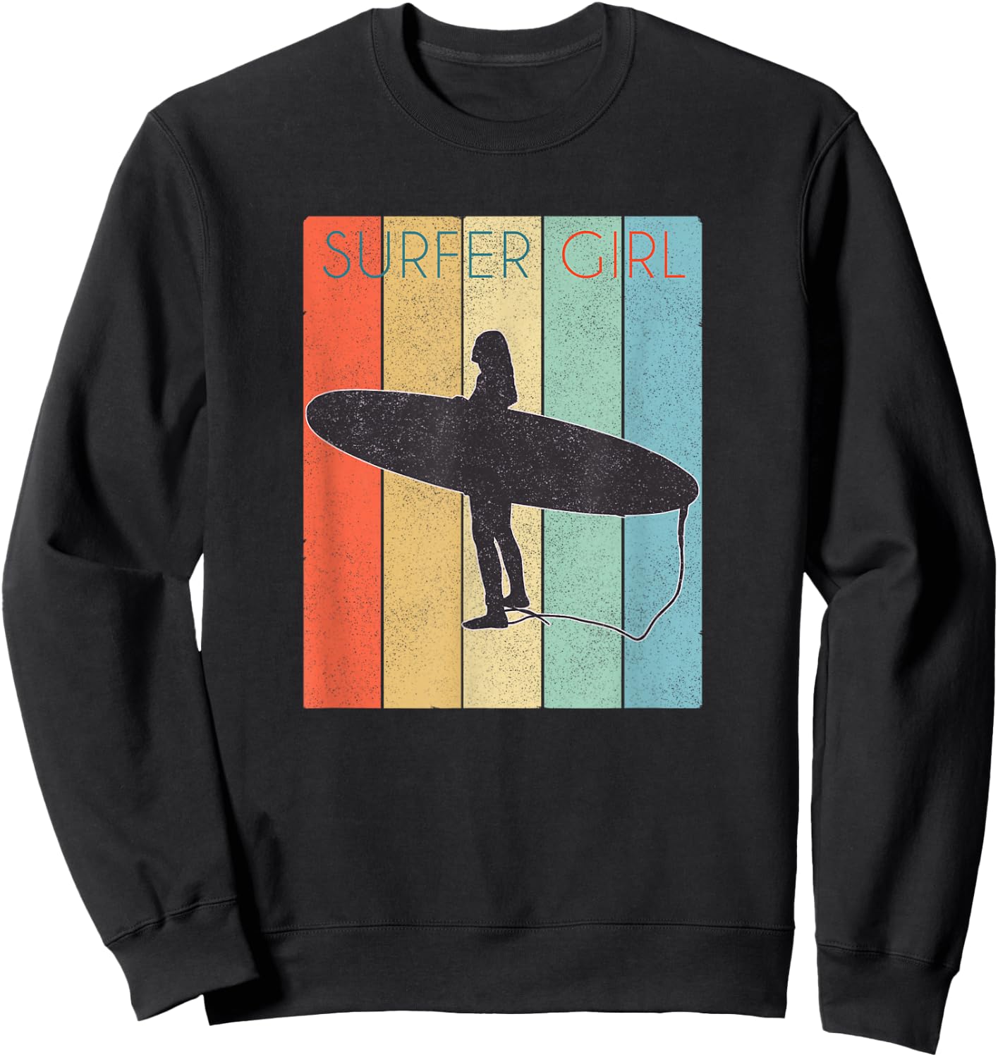 Surfer Girl Surf /Surf Girl Throwback Sweatshirt - Sweatshirt | Black
