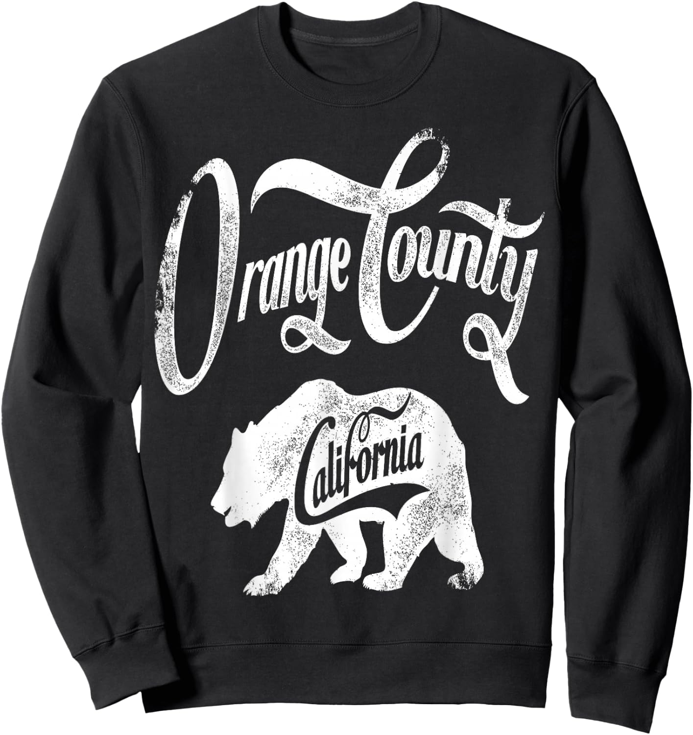 Bear Orange County California Vintage Retro Sweatshirt - Sweatshirt | Black