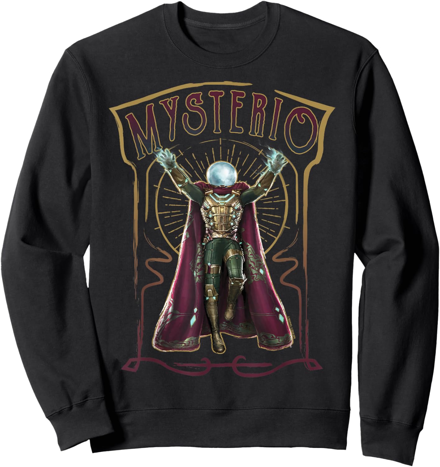 Marvel Spider-Man Far from Home Mysterio Retro Style Poster Sweatshirt - Sweatshirt | Black