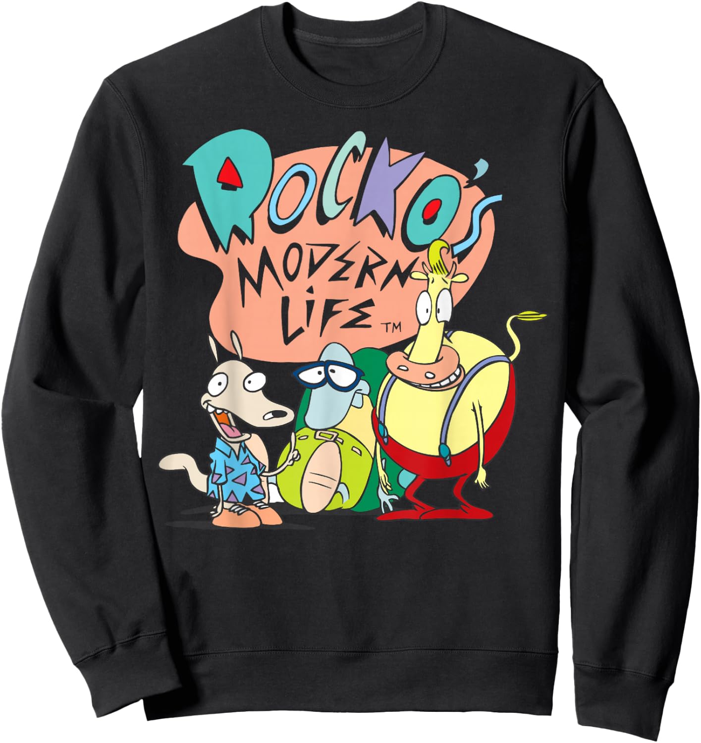 Rocko's Modern Life Group Retro Title Sweatshirt - Sweatshirt | Black