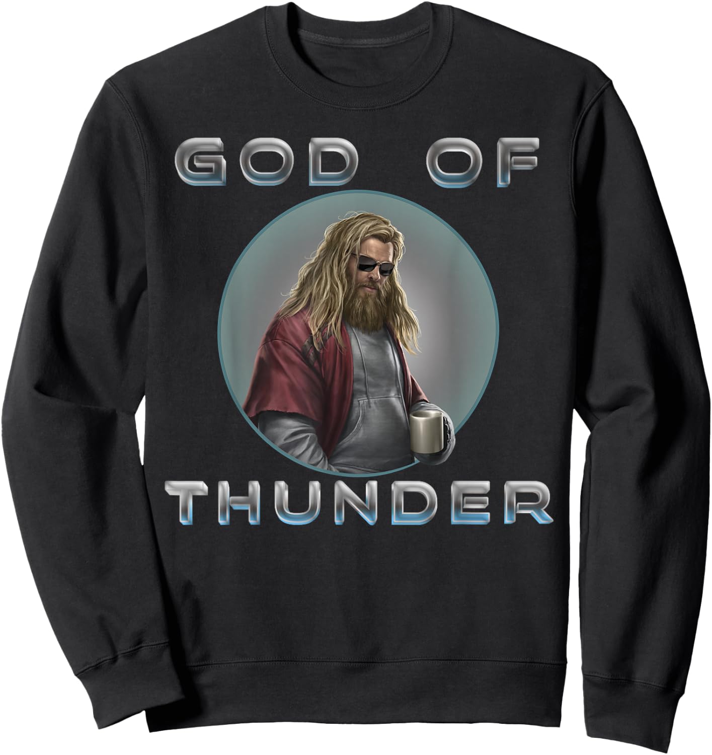 Marvel Avengers: Endgame Thor God of Thunder Circle Portrait Small Sweatshirt - Sweatshirt | Black