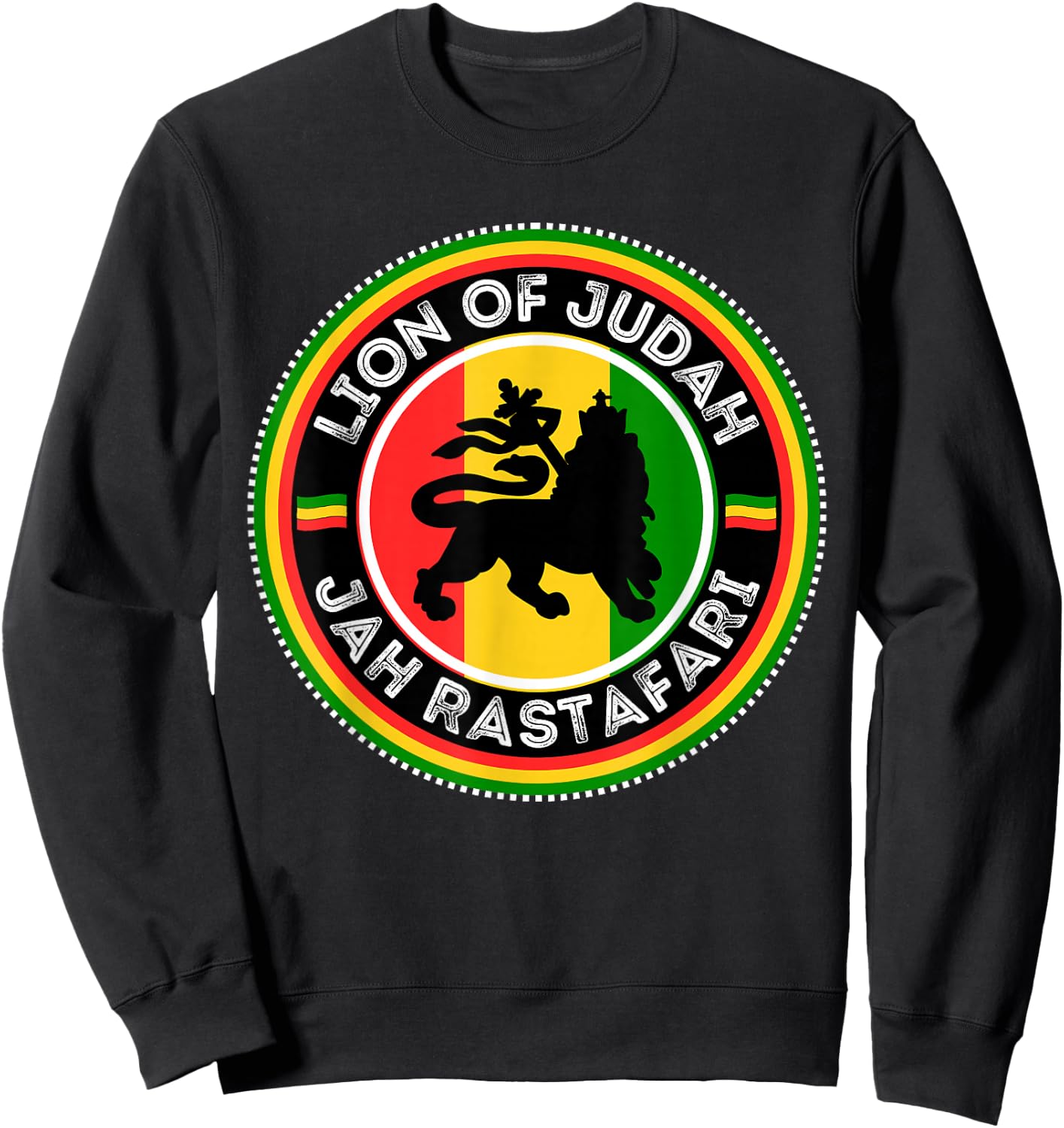 Rastafarian Lion of Judah Rastafari Reggae Sweatshirt - Sweatshirt | Black