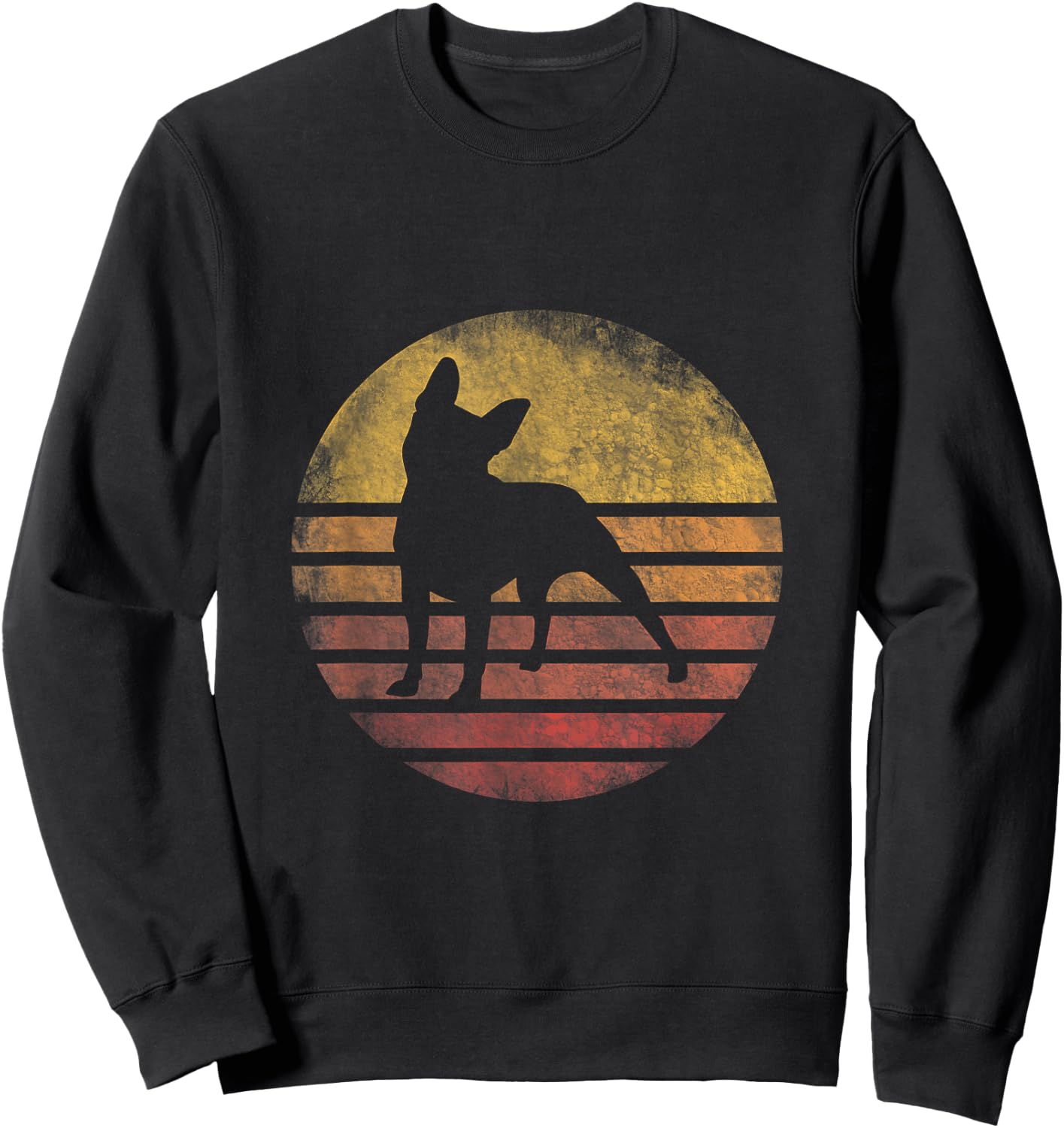 Retro Vintage Boston Terrier Dog Shirt 70s Silhouette Breed Sweatshirt - Sweatshirt | Black