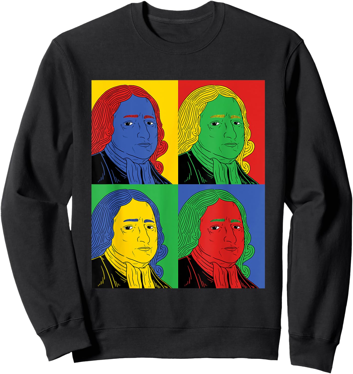 John Wesley Pop Art - Retro History Sweatshirt - Sweatshirt | Black