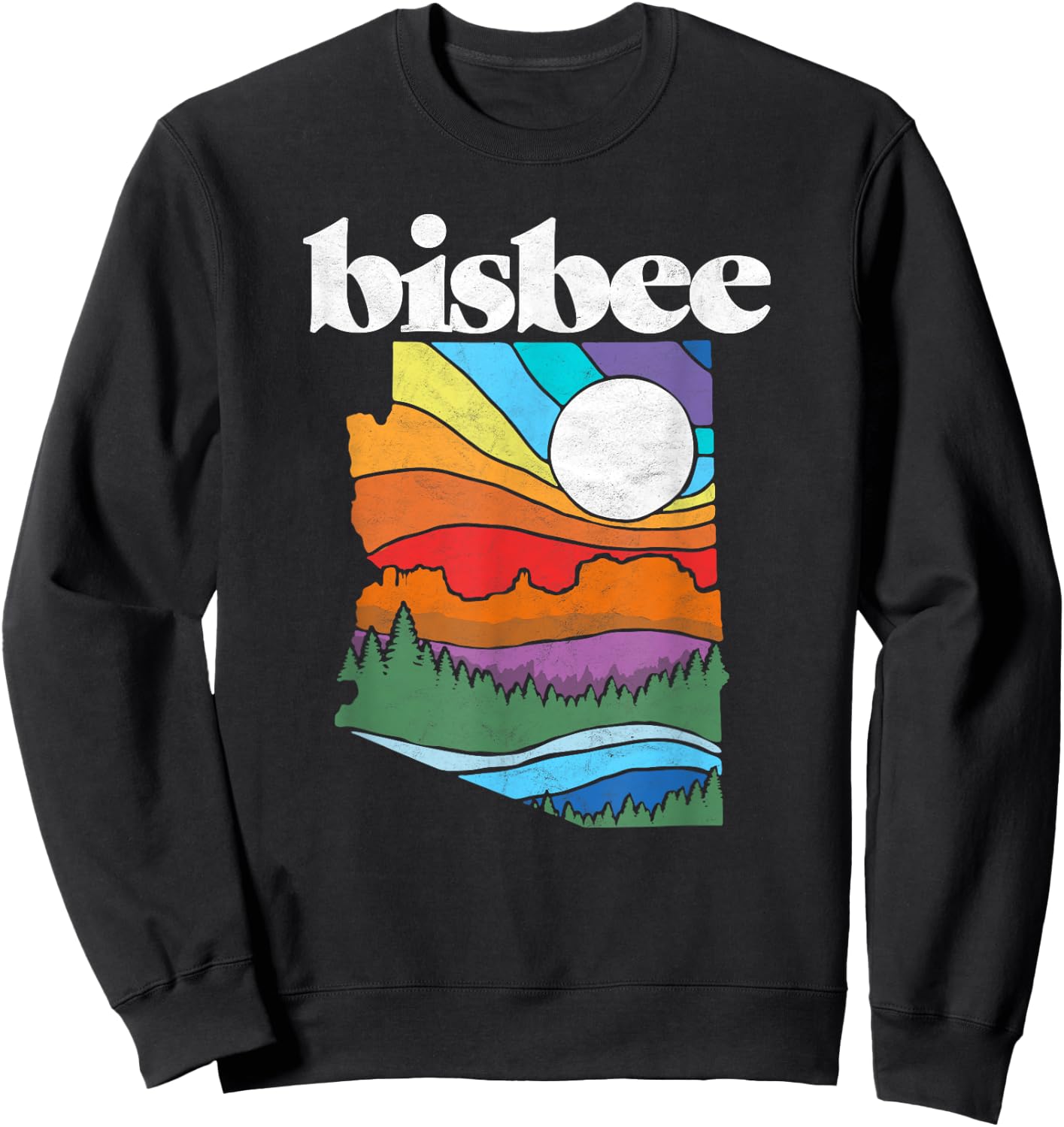 Bisbee Arizona Vintage Nature Design Outdoor Graphic Sweatshirt - Sweatshirt | Black