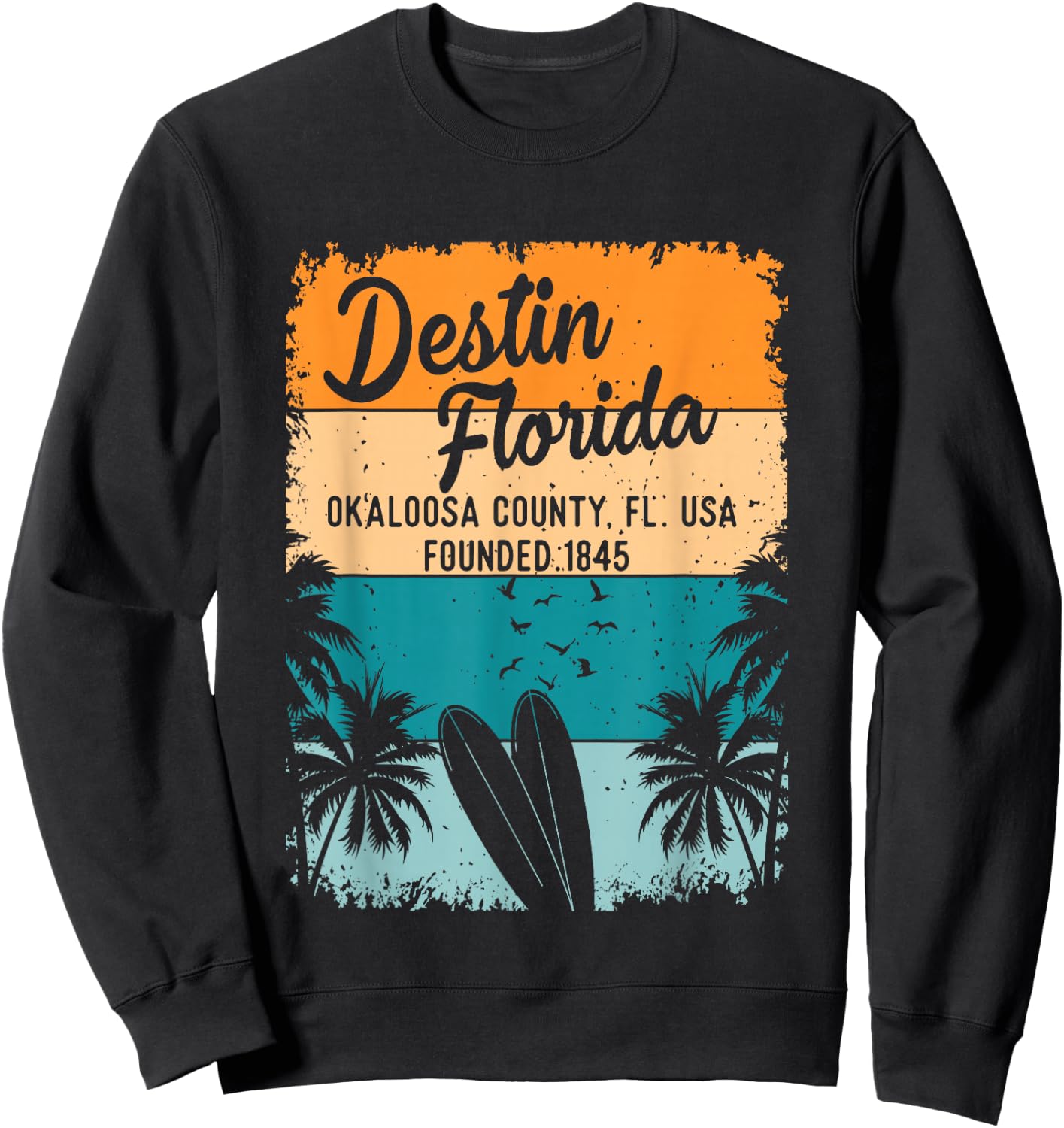 Destin Florida FL Beach Souvenirs and Gifts Men Women Kids Sweatshirt - Sweatshirt | Black